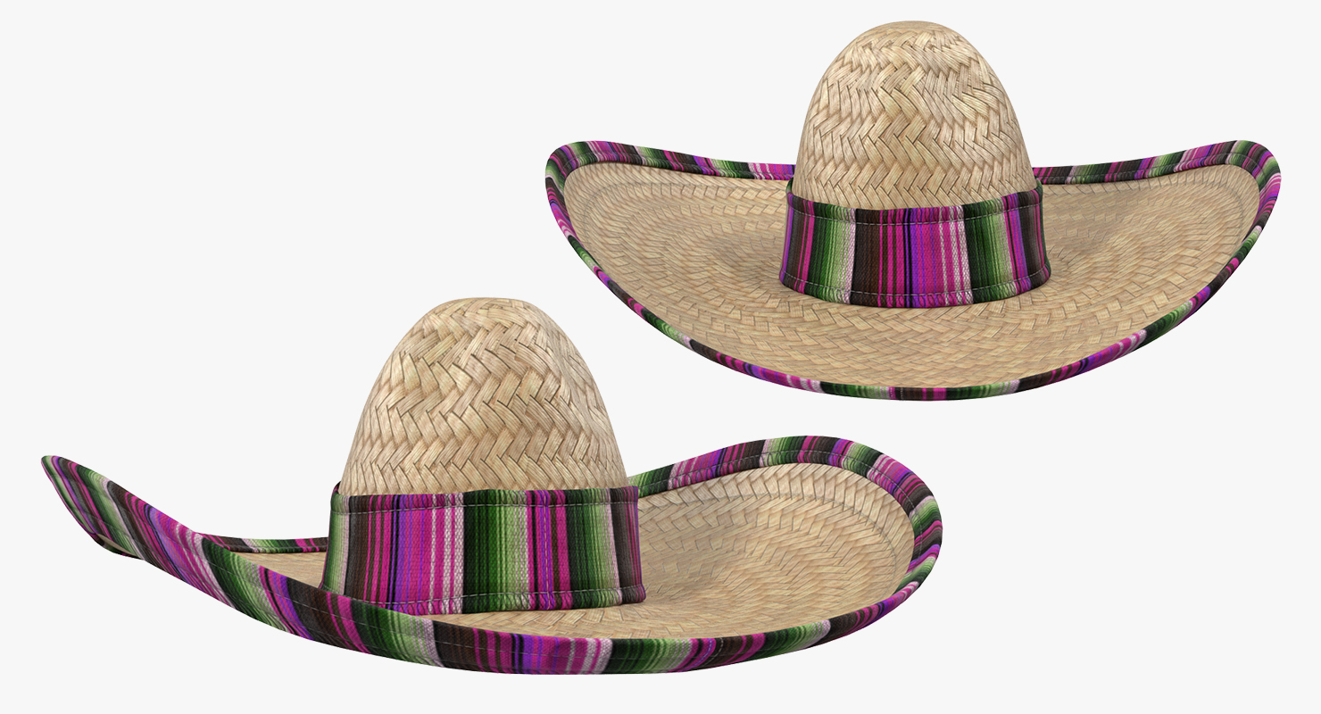 Mexican Straw Sombrero 3D