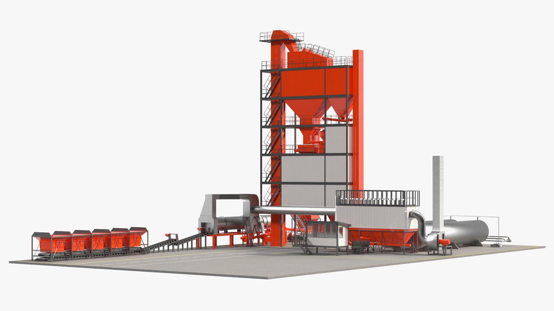 3D Stationary Asphalt Mixing Plant