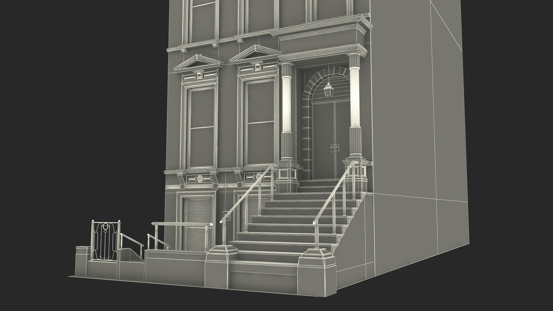 3D Brownstone House