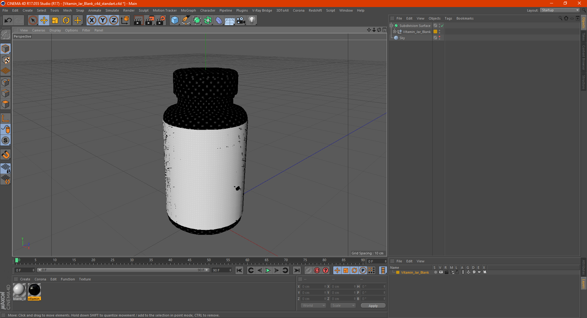 Vitamin Jar Blank 3D