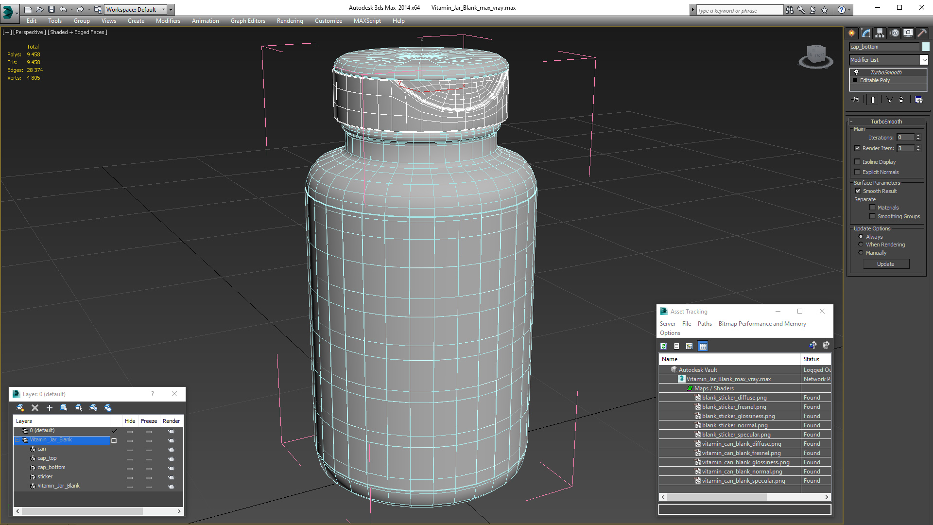 Vitamin Jar Blank 3D