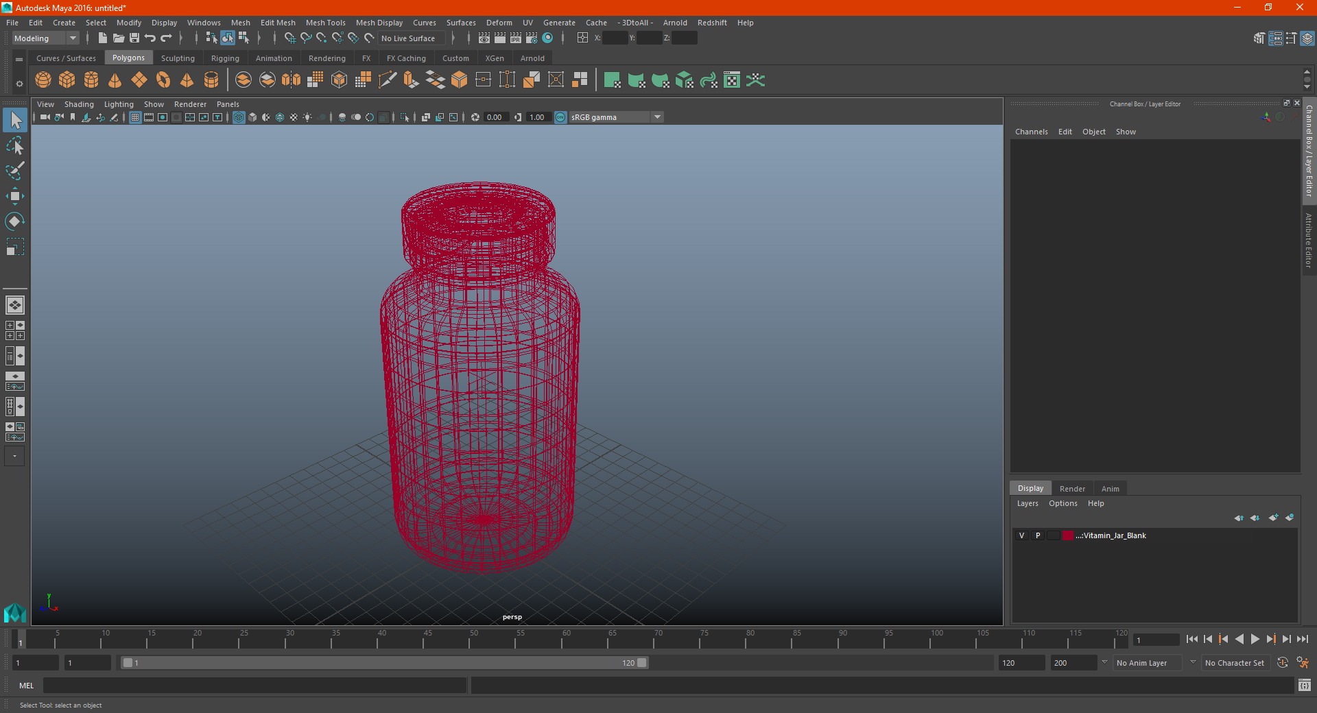 Vitamin Jar Blank 3D