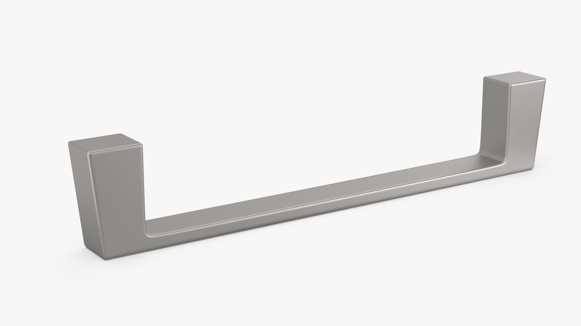 Kitchen Cabinet Handle Flat Fronted Silver 3D