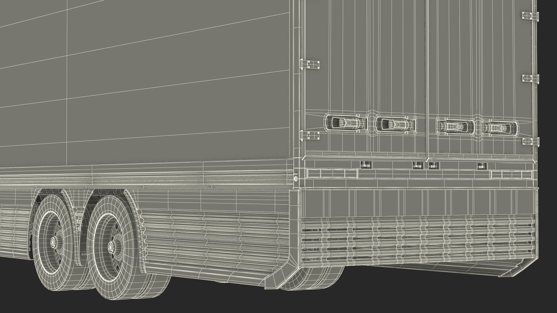 3D Futuristic Hydrogen Concept Semi Truck with Trailer