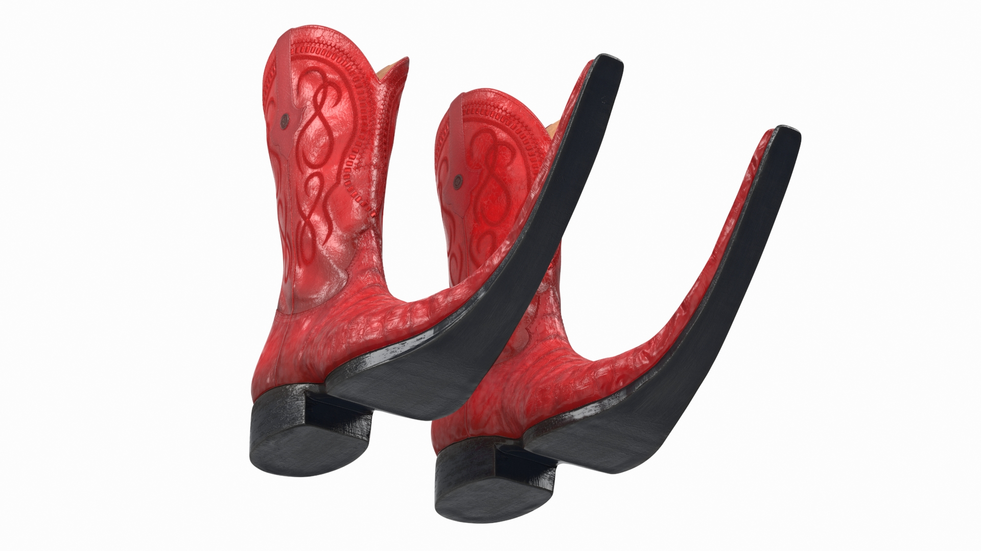 3D Mexican Guarachero Boots Red model