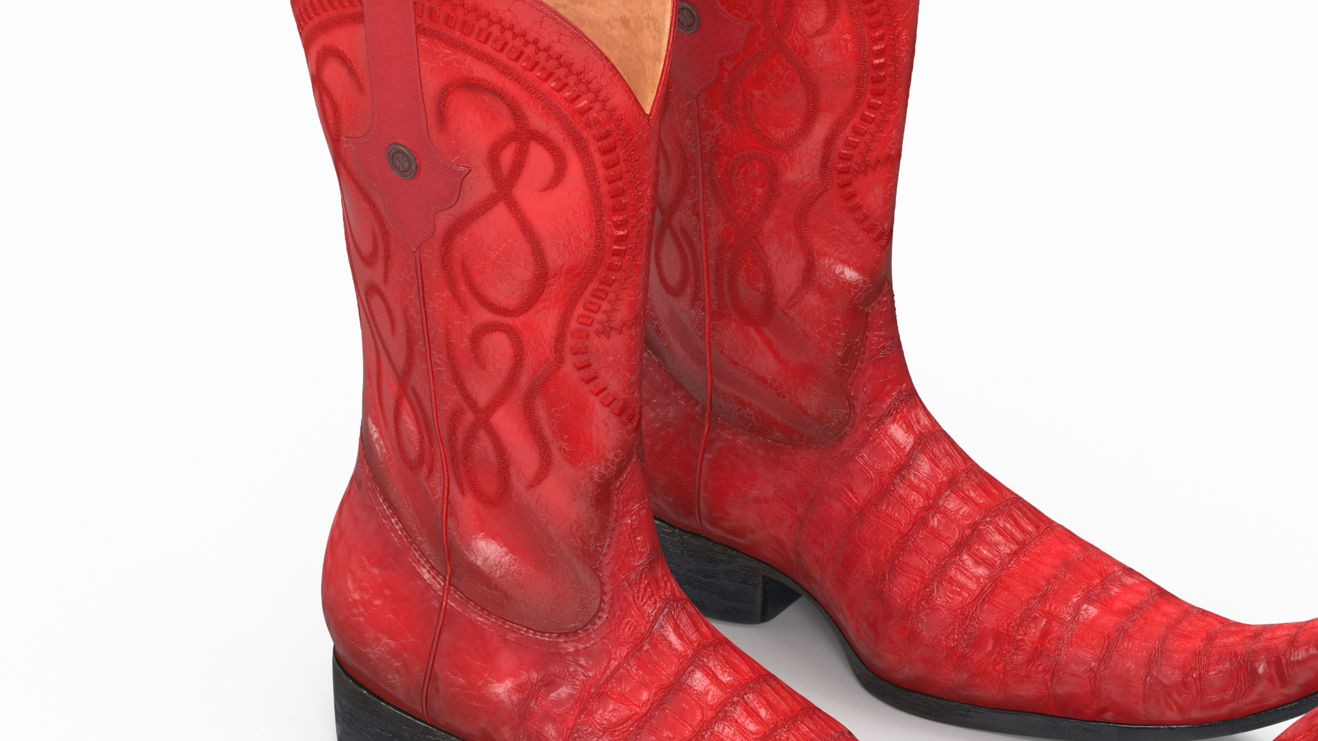 3D Mexican Guarachero Boots Red model