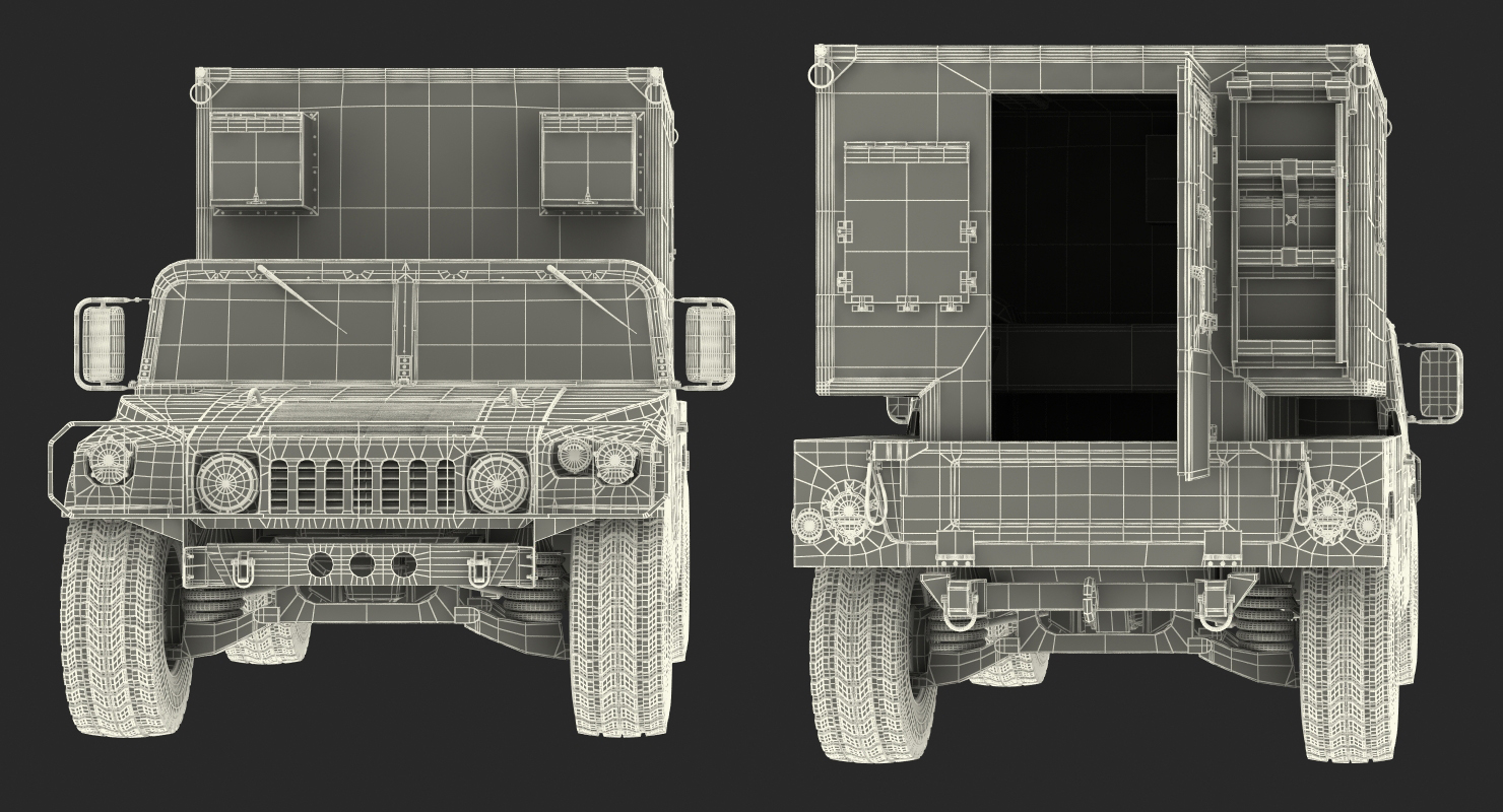 Shelter HMMWV m1037 Camo 3D model