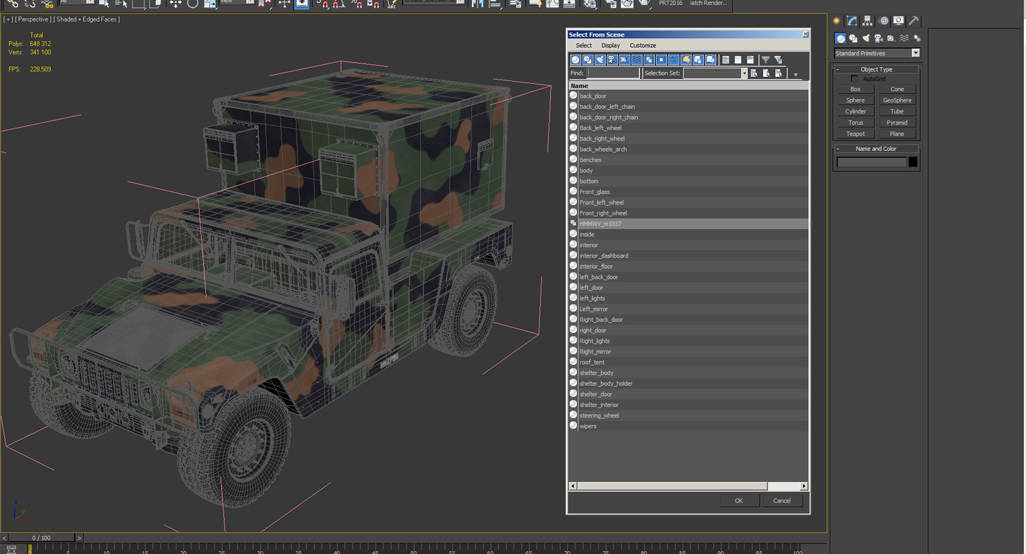 Shelter HMMWV m1037 Camo 3D model