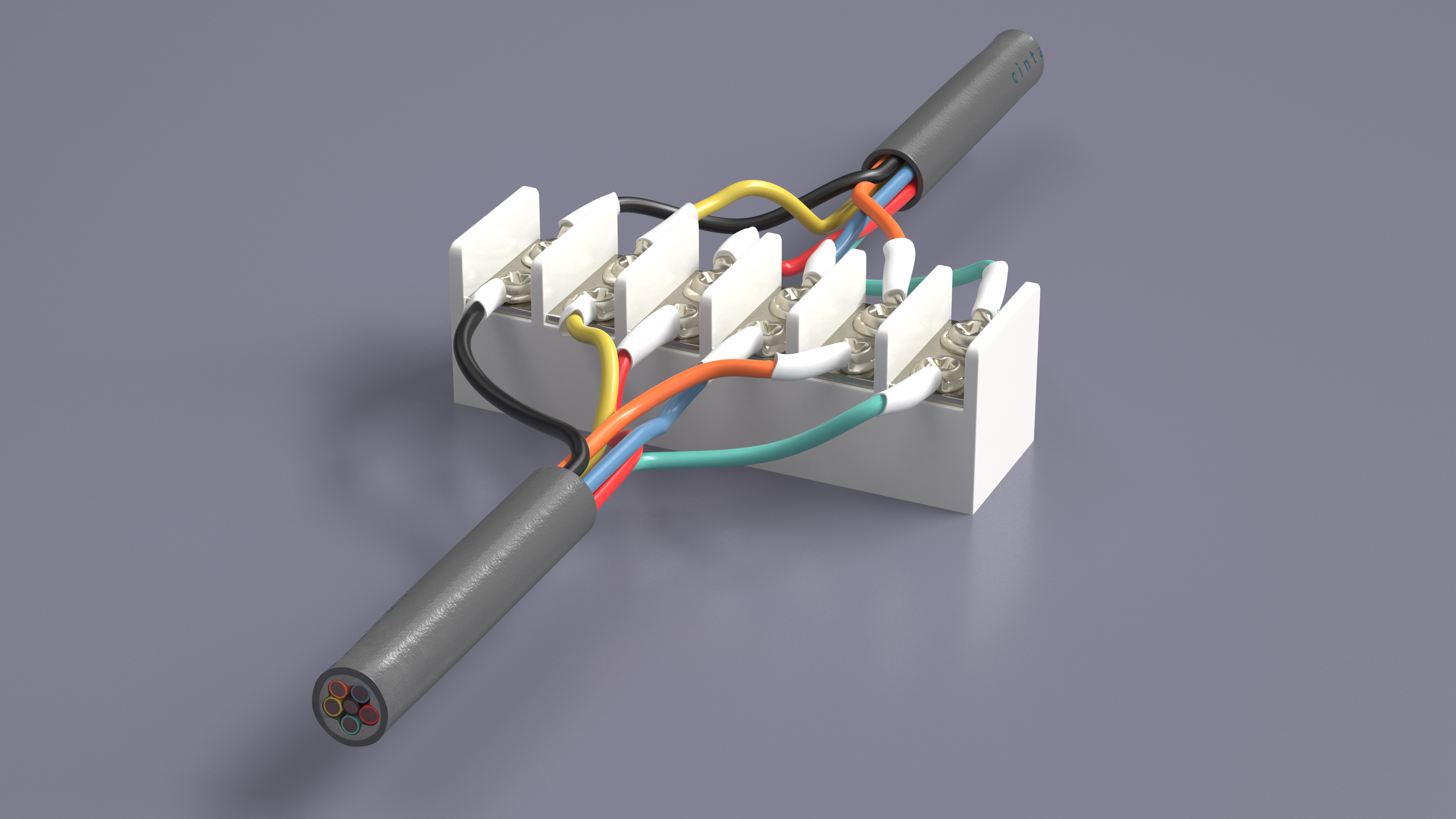 3D Electrical Wires Connection 6 Position Barrier Terminal Strip