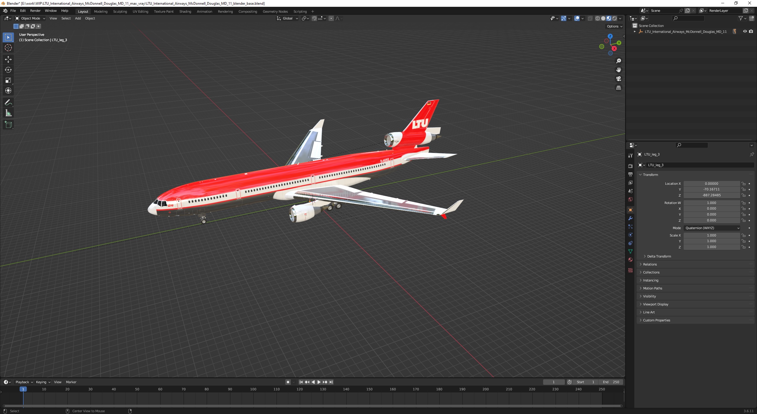 LTU International Airways McDonnell Douglas MD-11 3D model