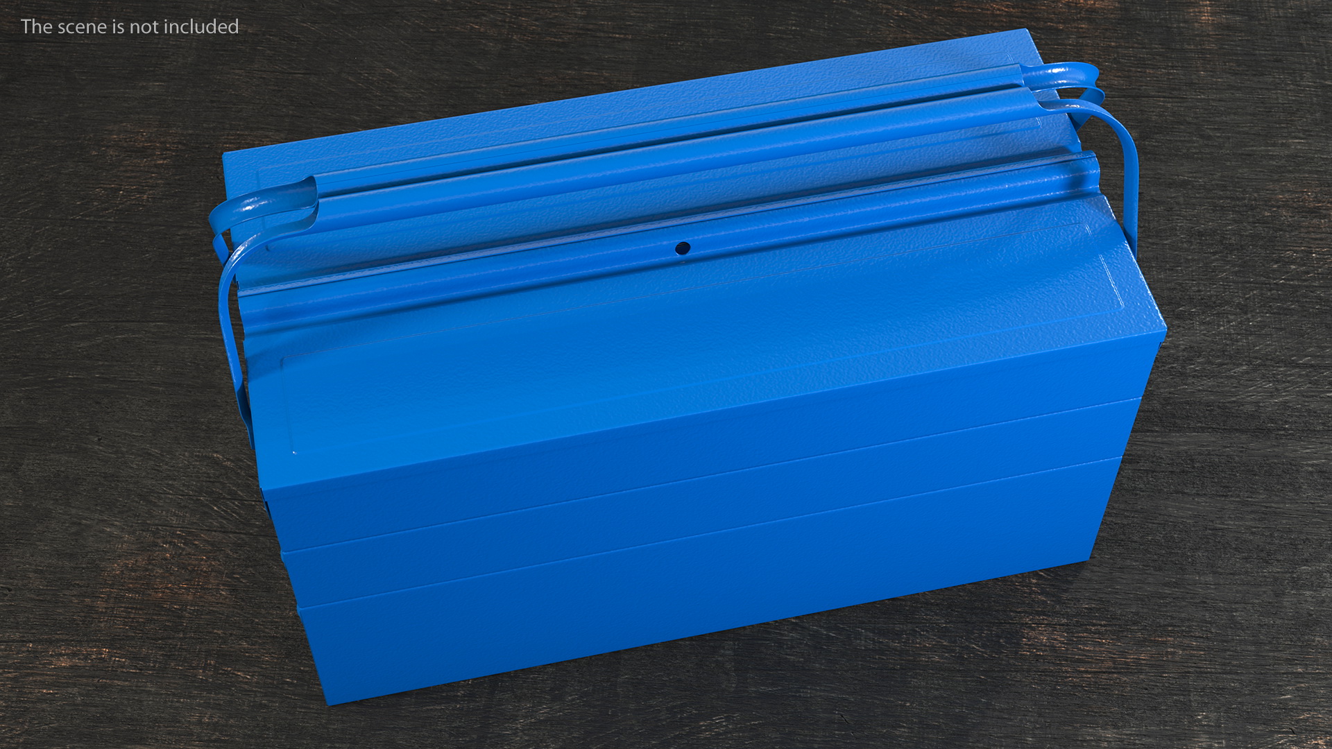 3D model Steel Toolbox with 5 Compartments Blue Rigged