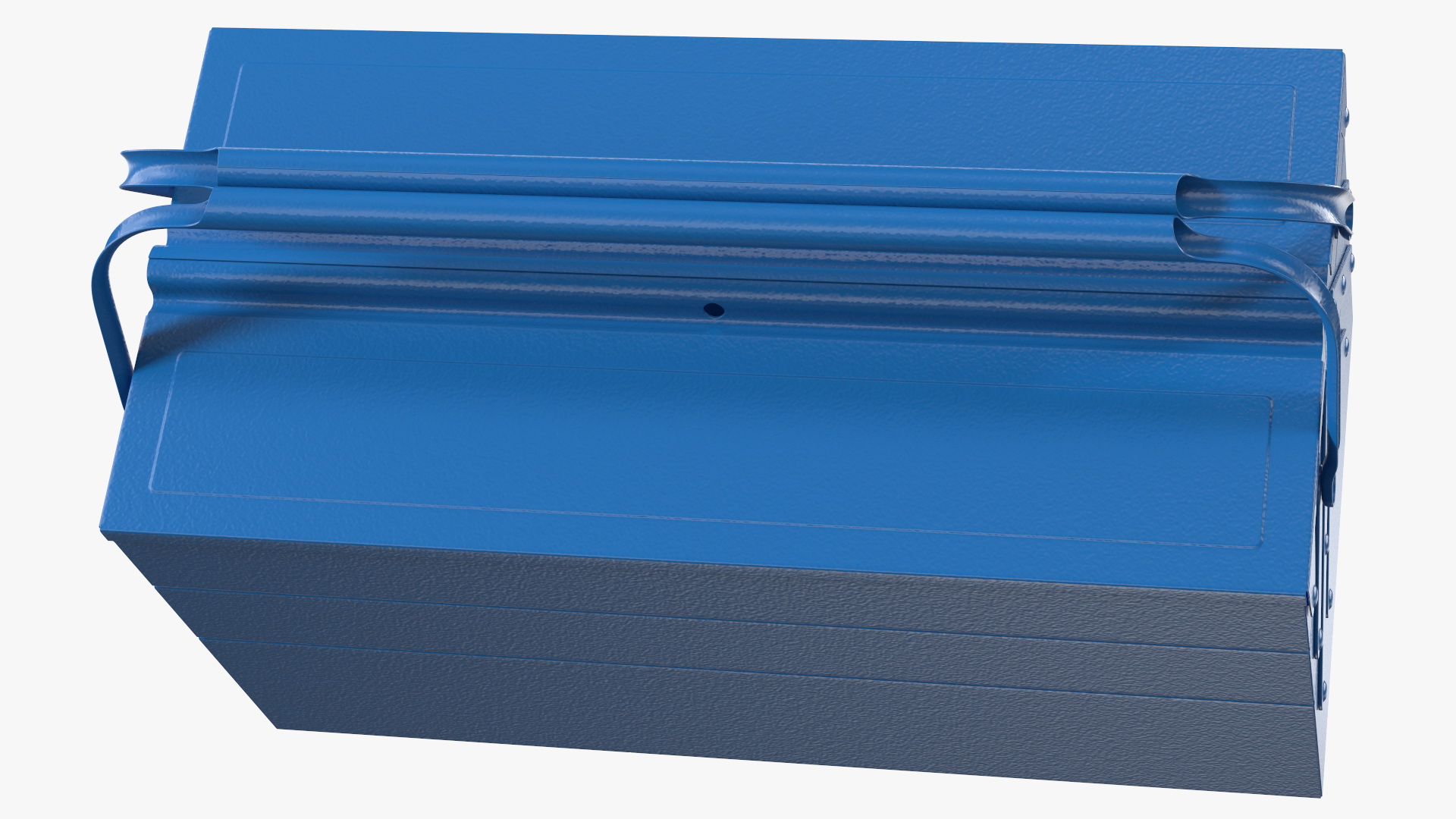 3D model Steel Toolbox with 5 Compartments Blue Rigged