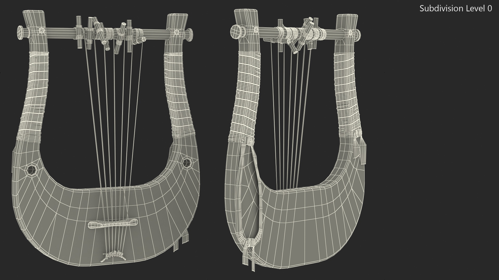 Classical Greek 7 String Lyre 3D model