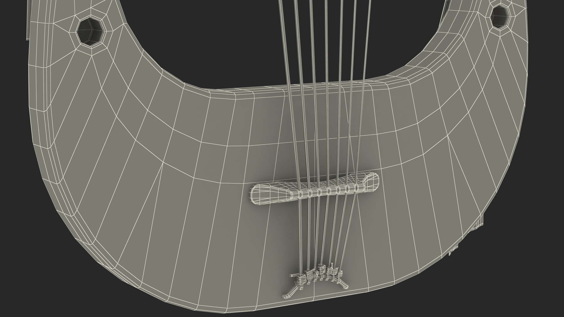 Classical Greek 7 String Lyre 3D model