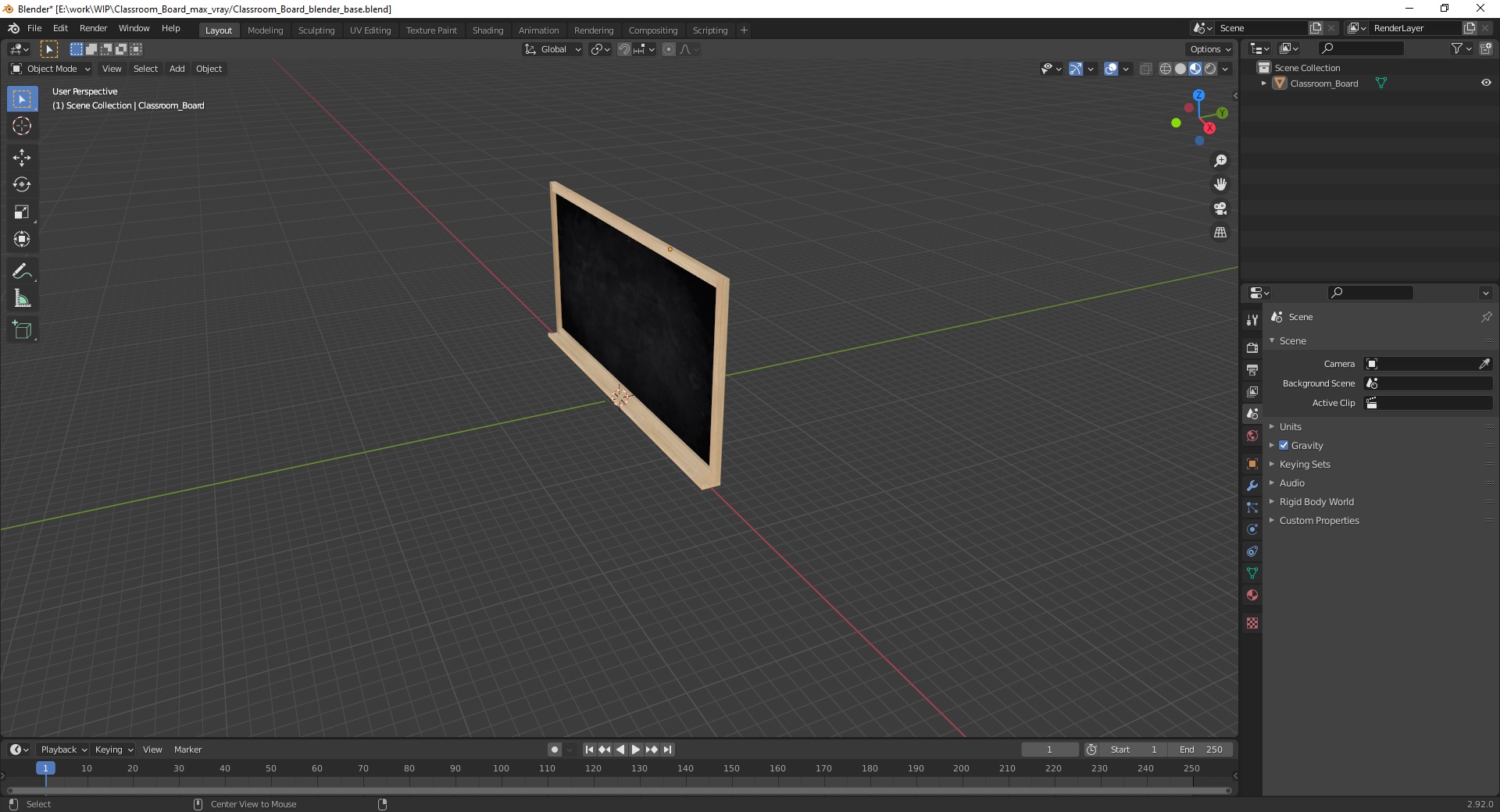 3D model Classroom Board