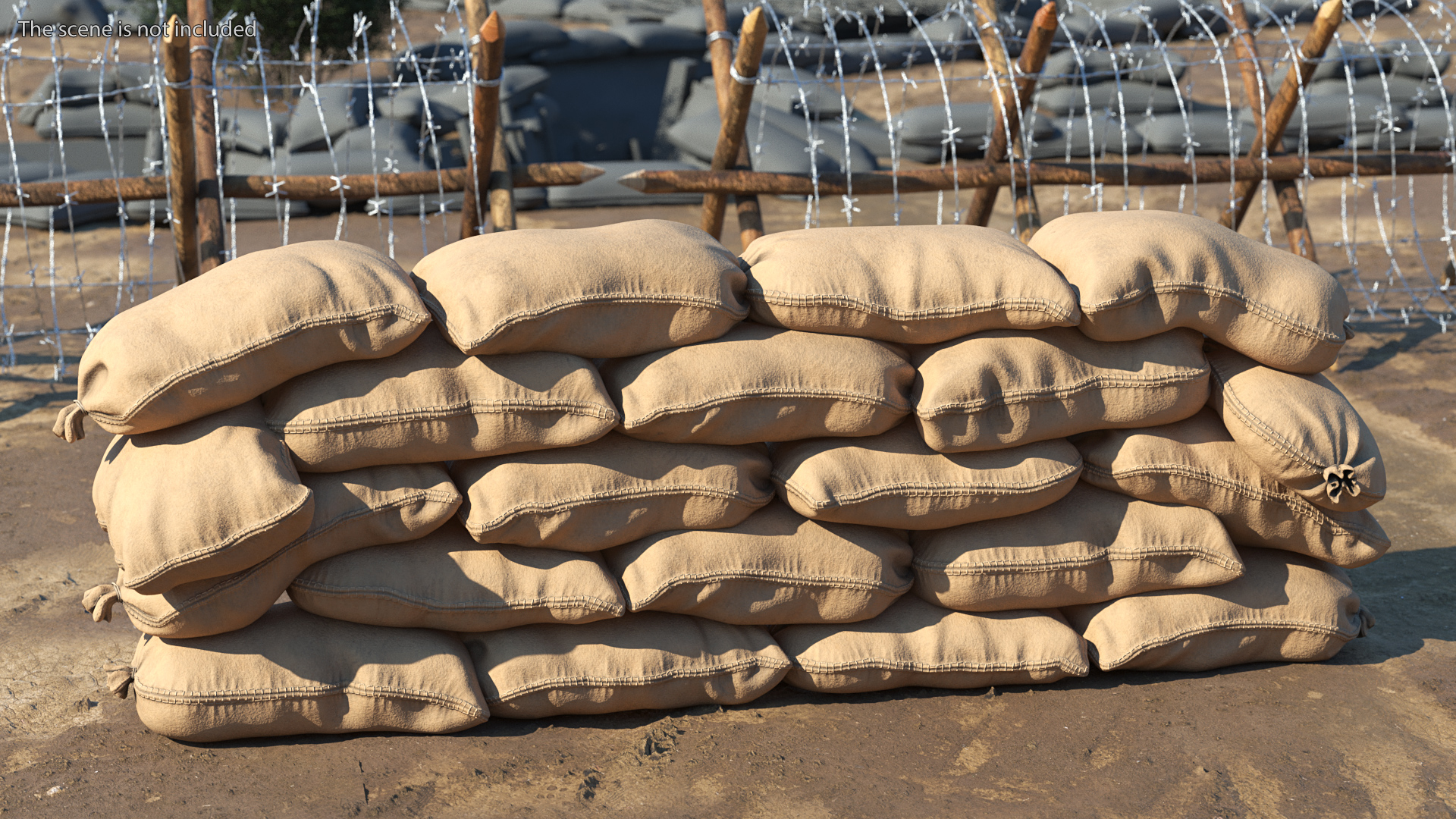 Sandbag Wall 3D