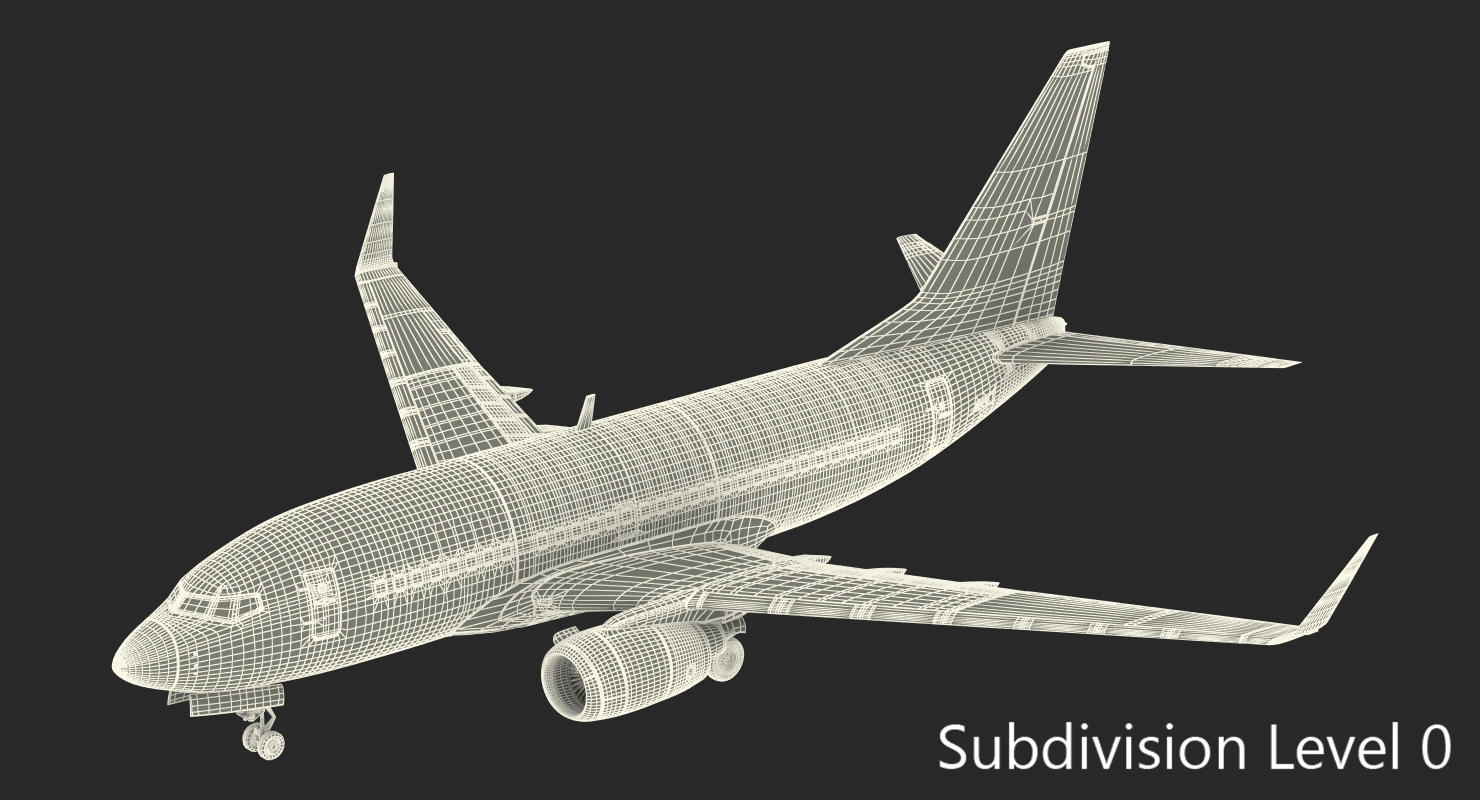 Boeing 737 600 with Interior United Airlines 3D model