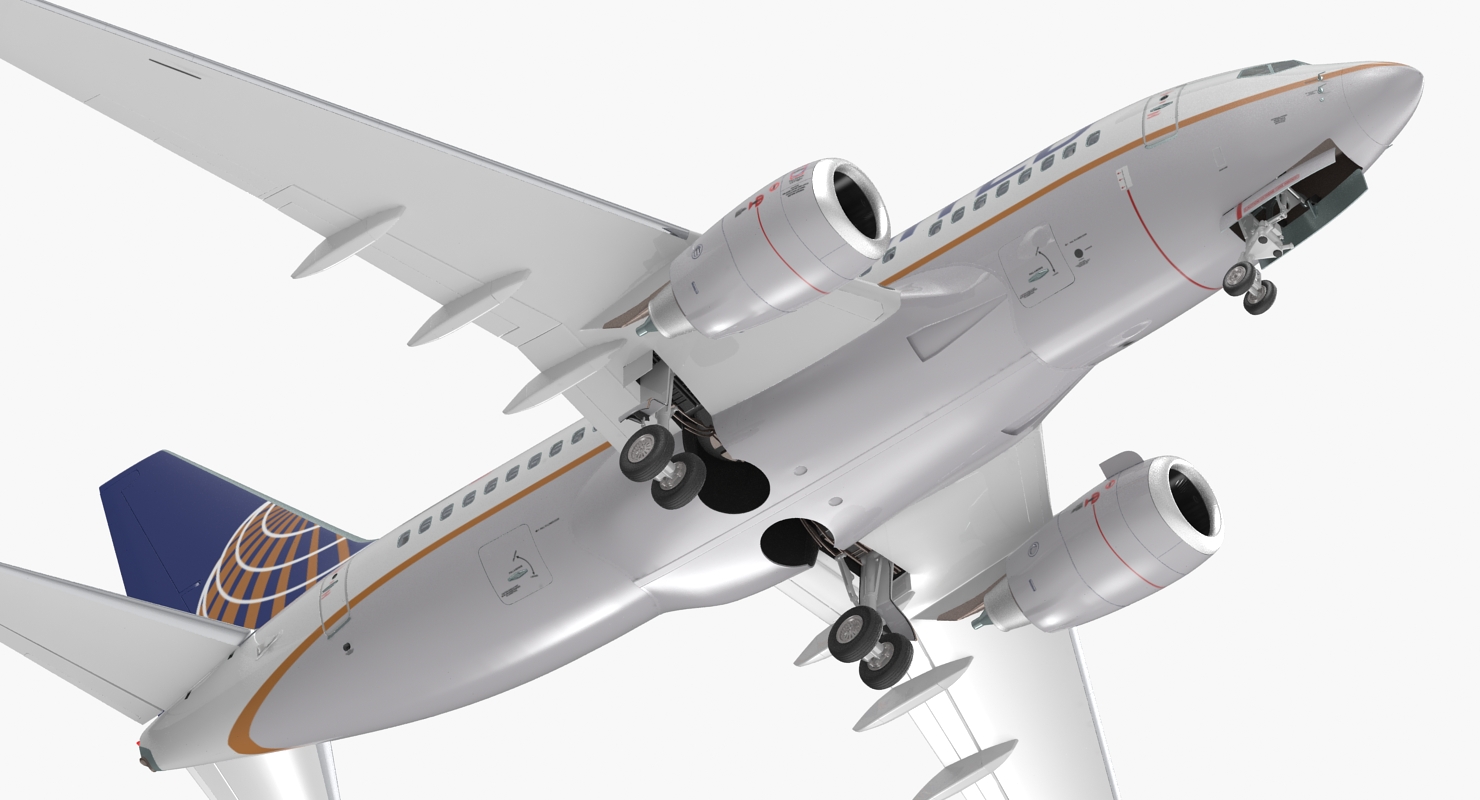 Boeing 737 600 with Interior United Airlines 3D model