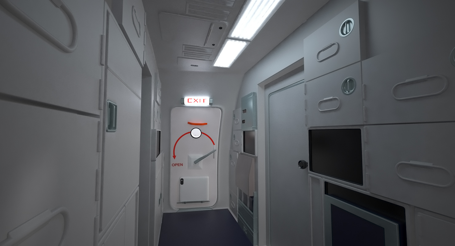 Boeing 737 600 with Interior United Airlines 3D model