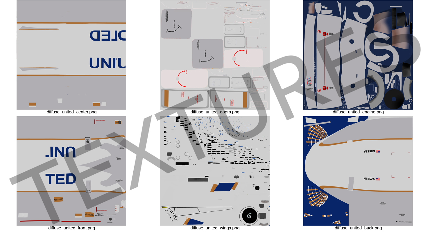 Boeing 737 600 with Interior United Airlines 3D model