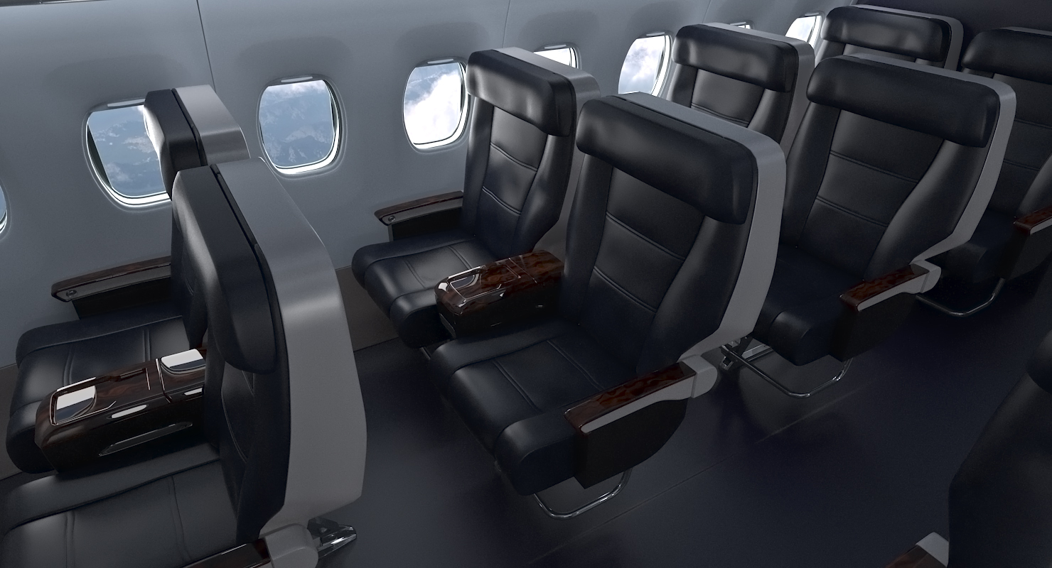 Boeing 737 600 with Interior United Airlines 3D model