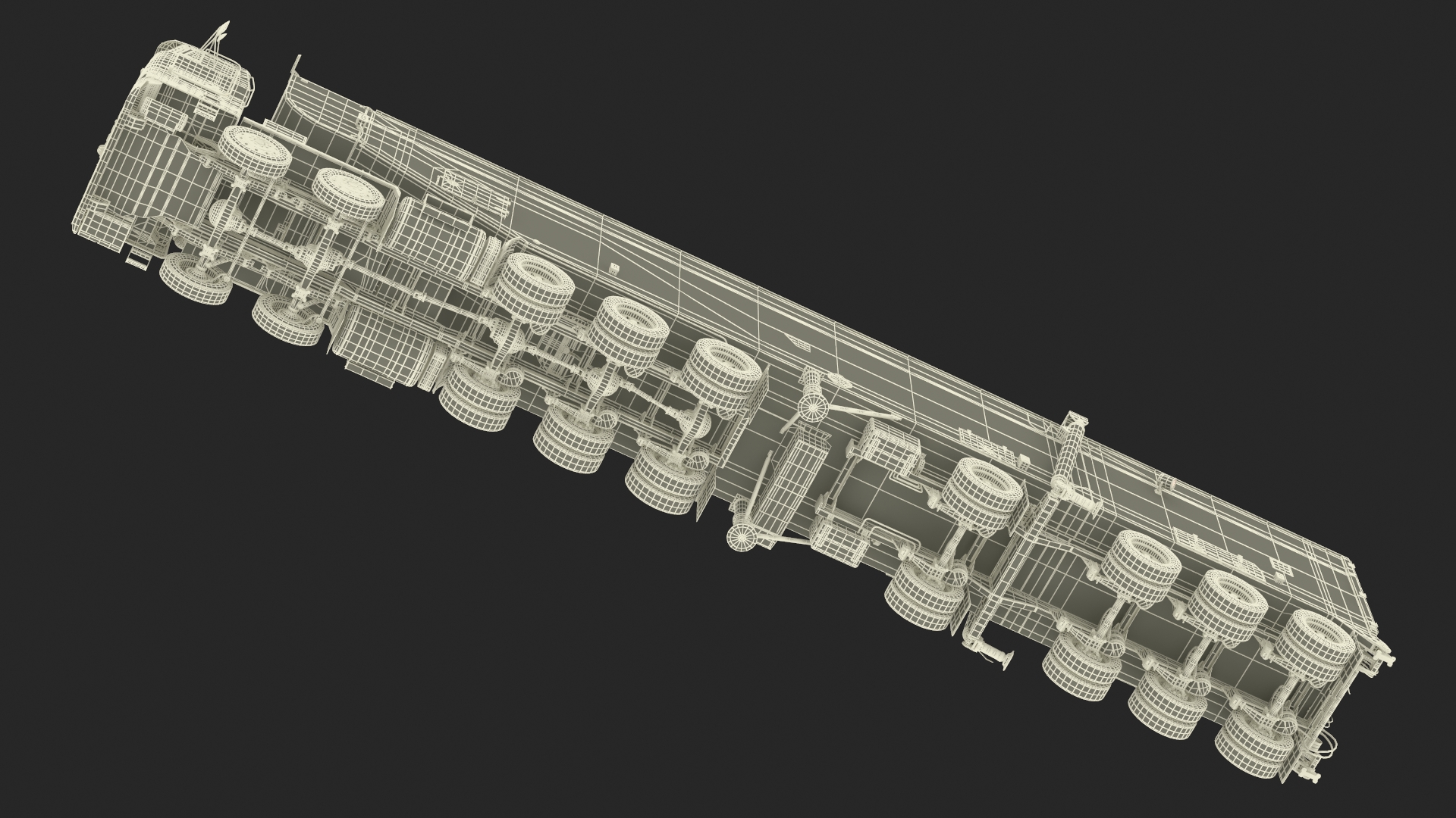 Minuteman Transporter Erector Loader Rigged for Maya 3D