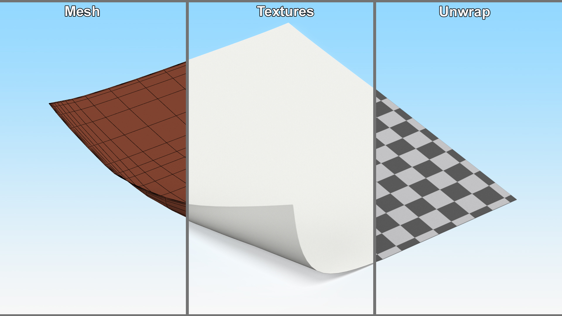 3D Empty White Paper Sheet model