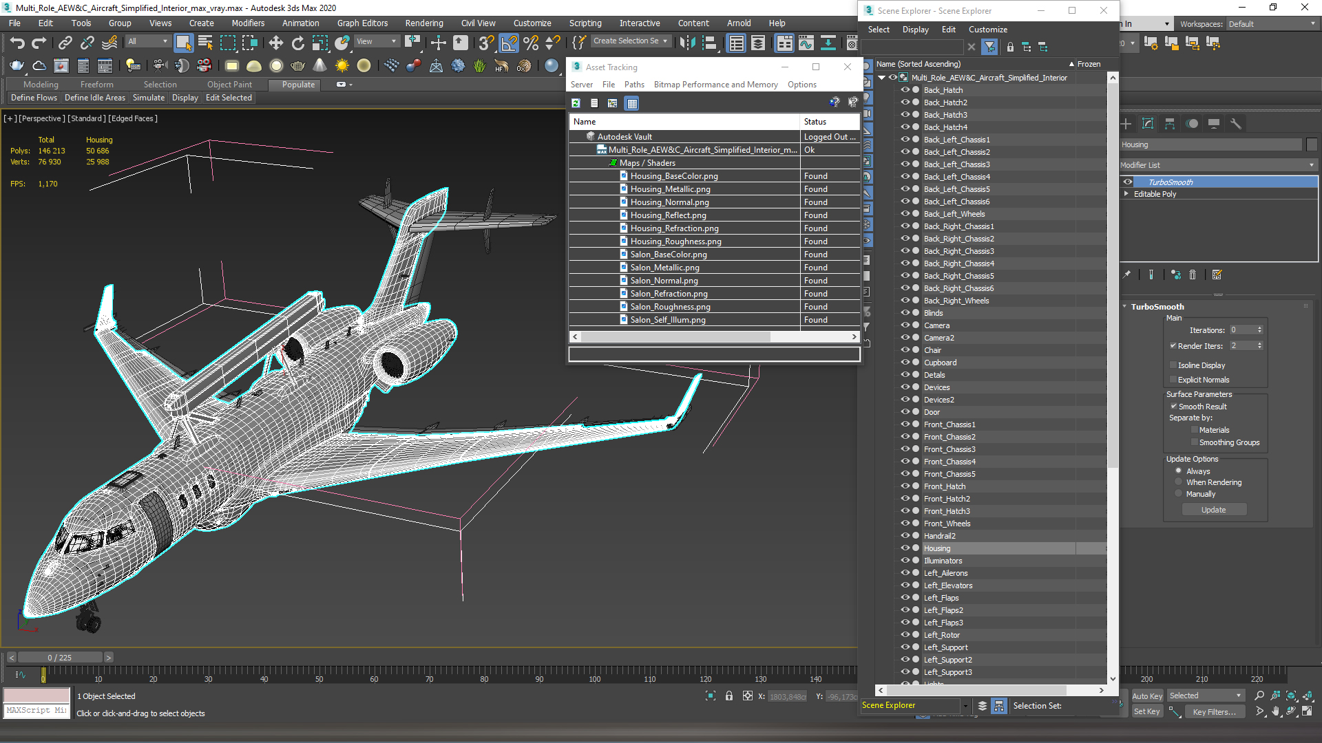 3D model Multi Role AEW&C Aircraft Simplified Interior