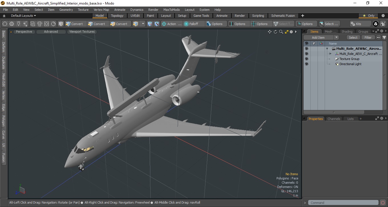 3D model Multi Role AEW&C Aircraft Simplified Interior