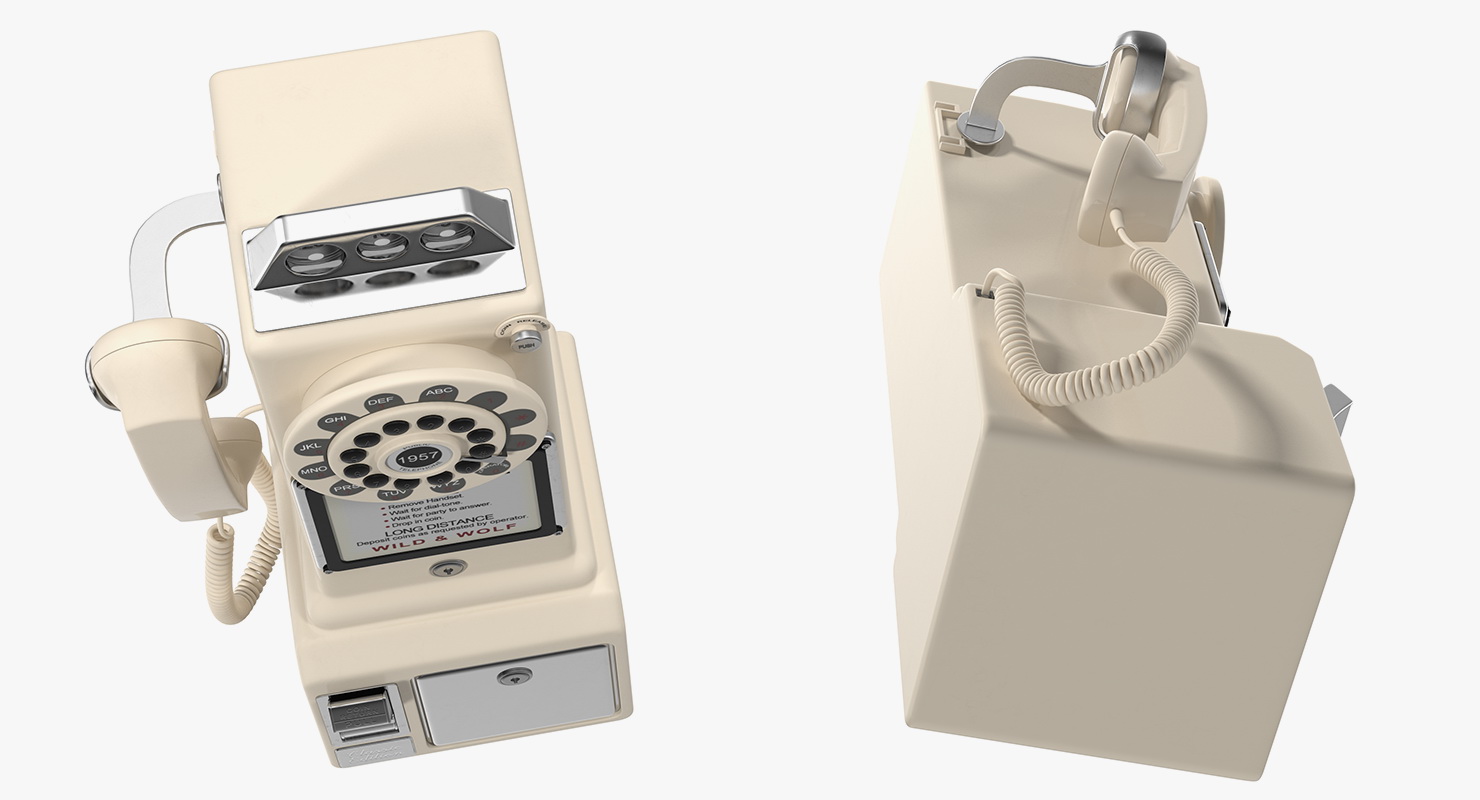 3D model Wild Wolf 1950 American Diner Phone