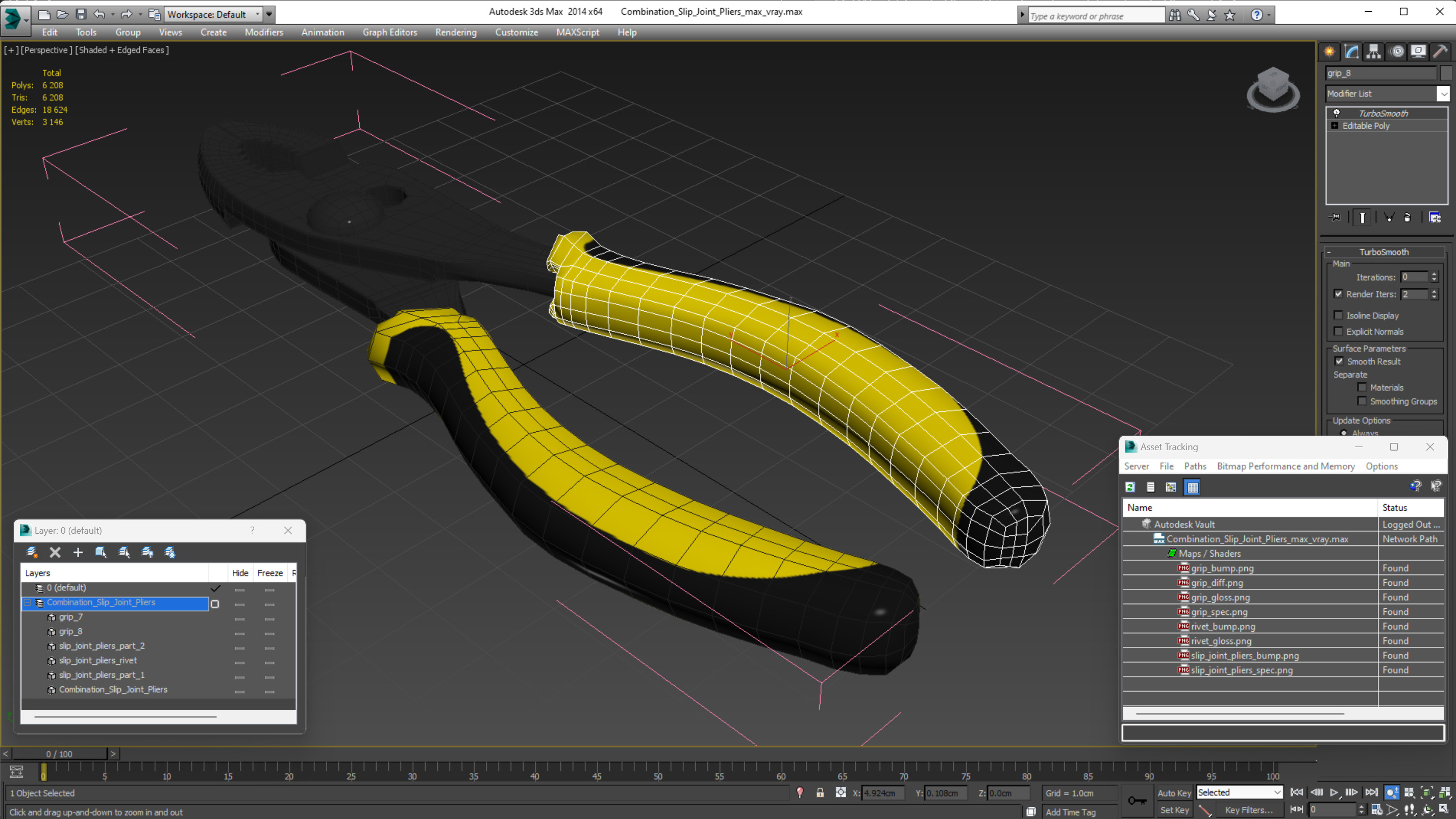 Combination Slip Joint Pliers 3D model