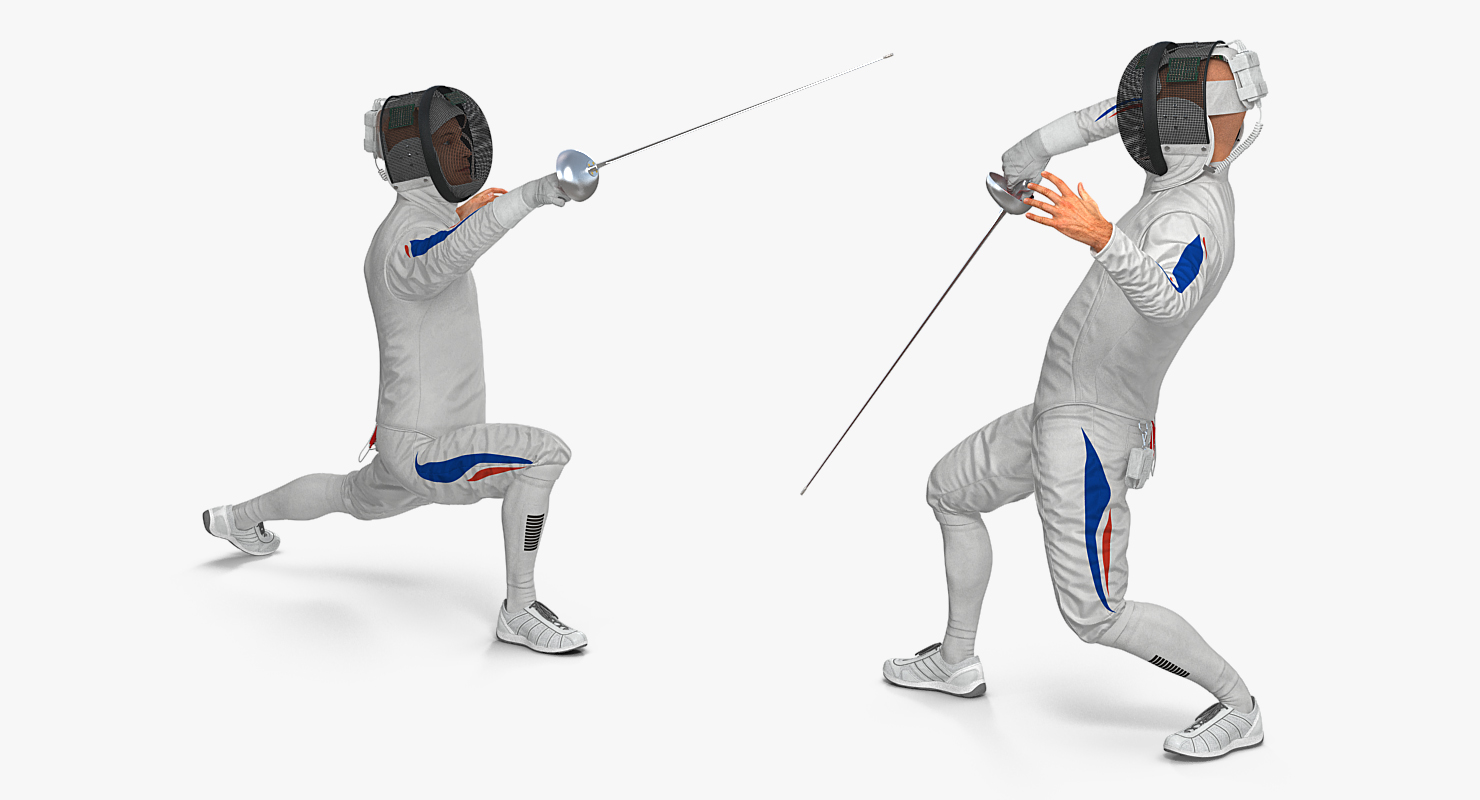 3D French Olympic Fencers Fight model