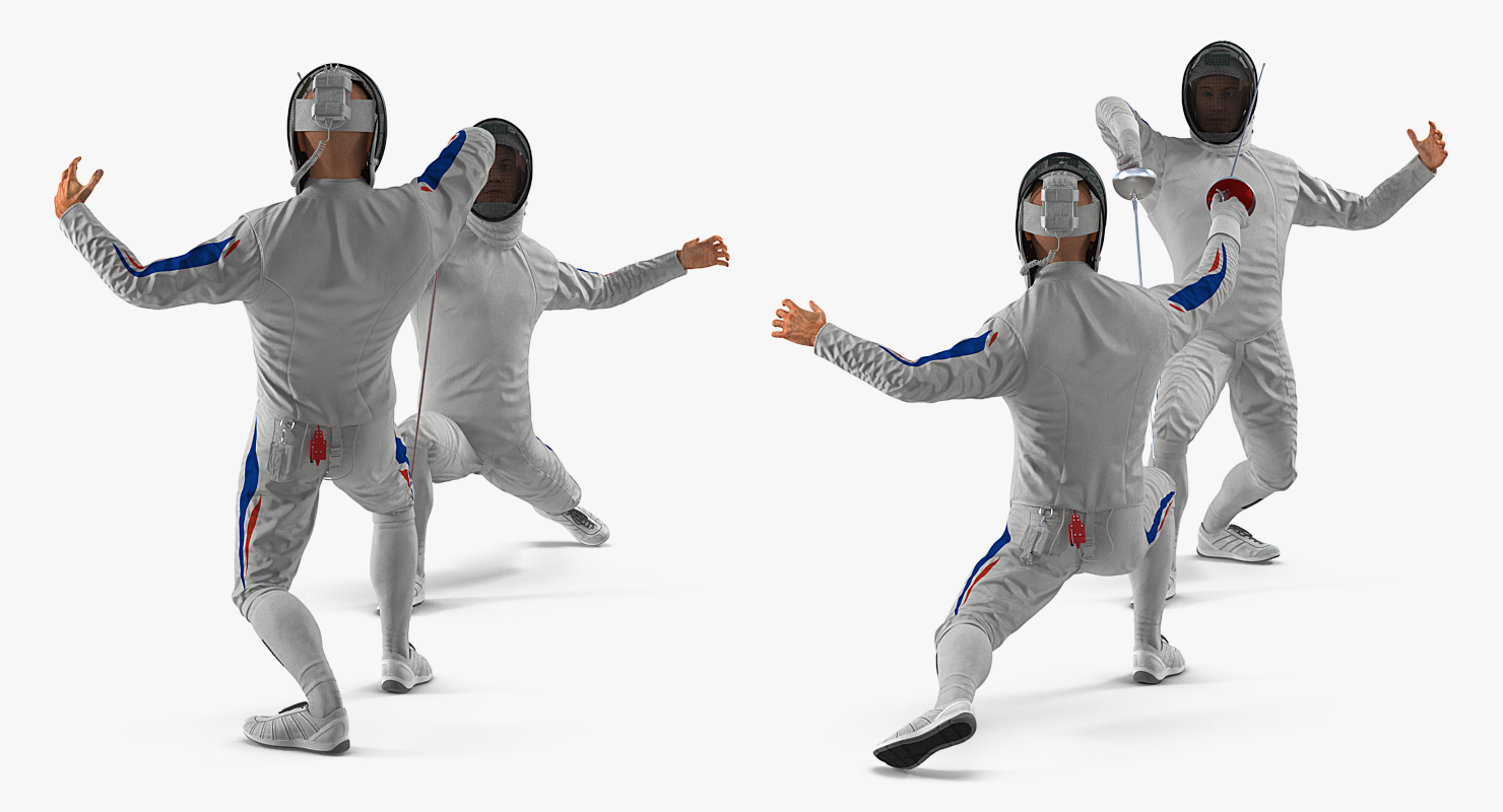 3D French Olympic Fencers Fight model