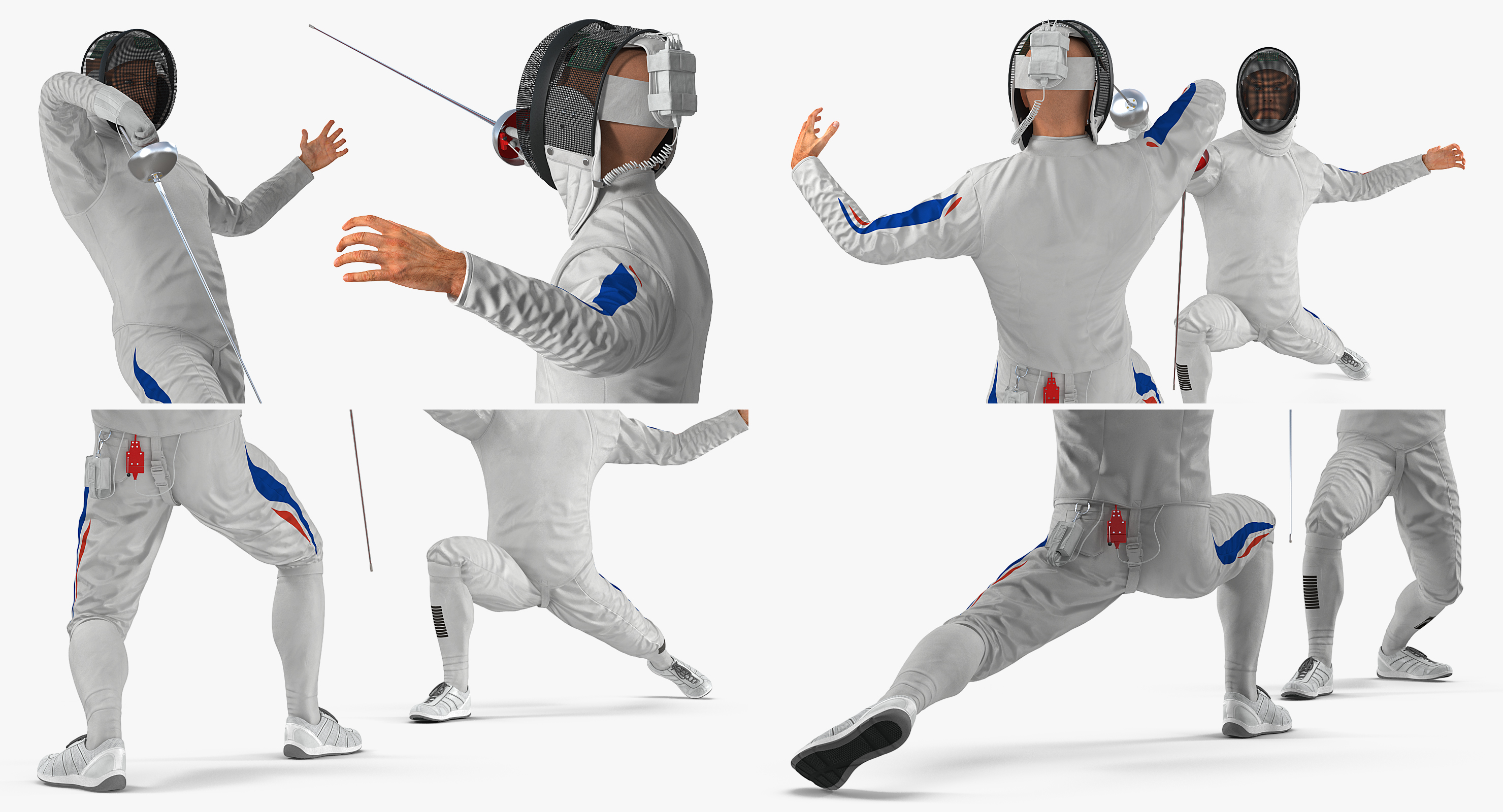 3D French Olympic Fencers Fight model