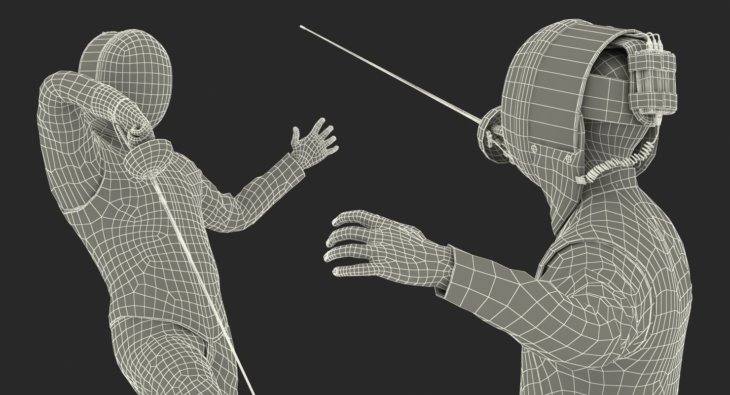 3D French Olympic Fencers Fight model