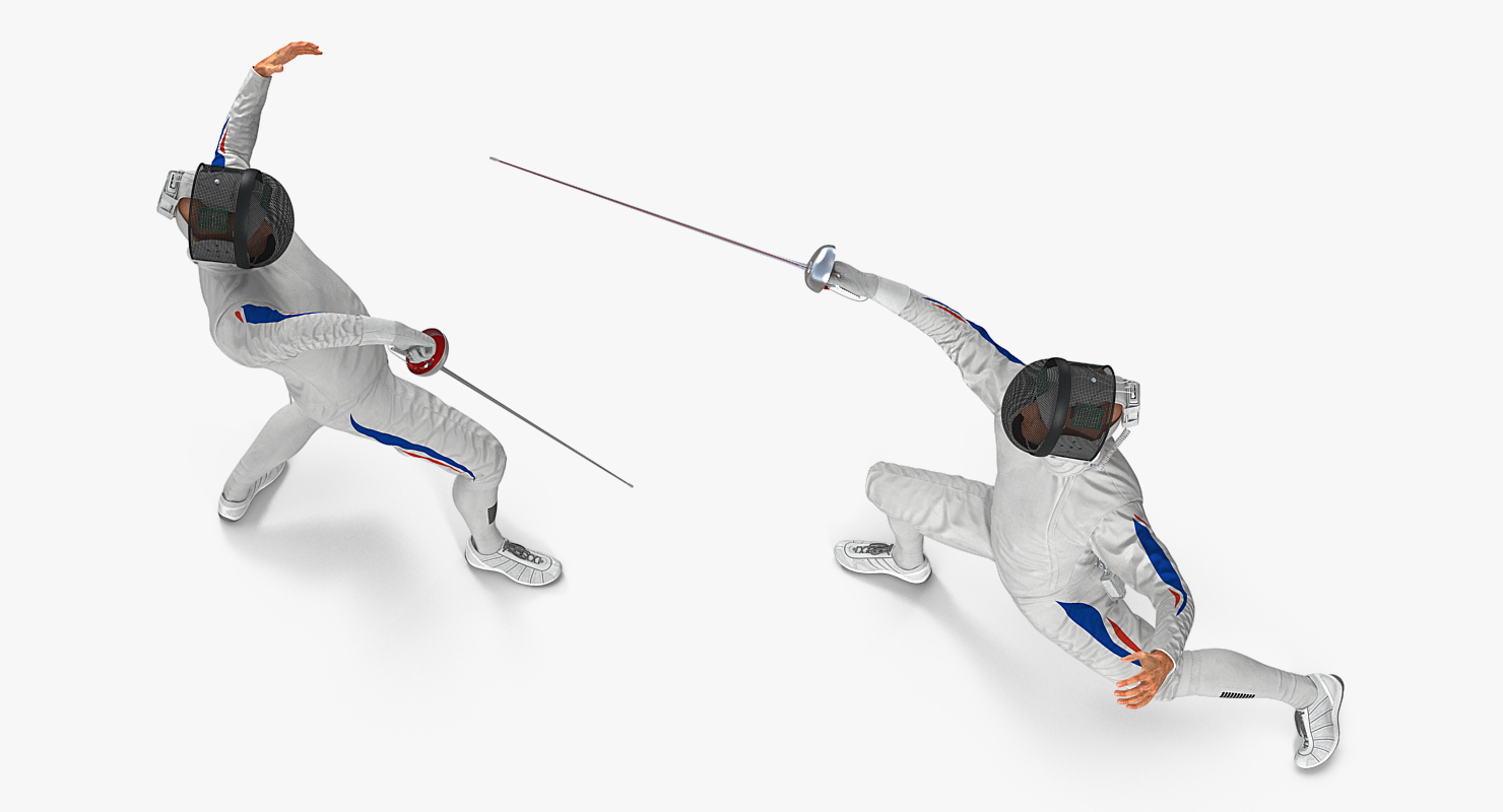 3D French Olympic Fencers Fight model