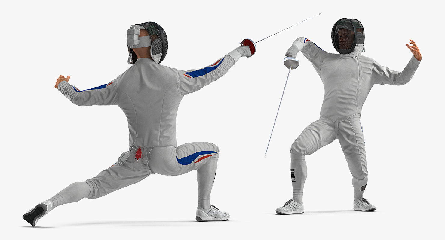 3D French Olympic Fencers Fight model