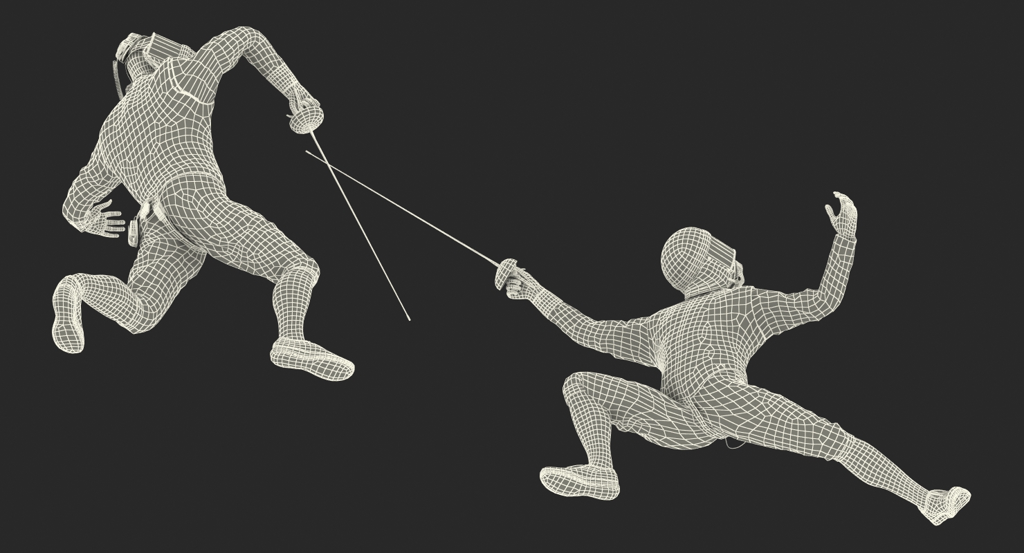 3D French Olympic Fencers Fight model