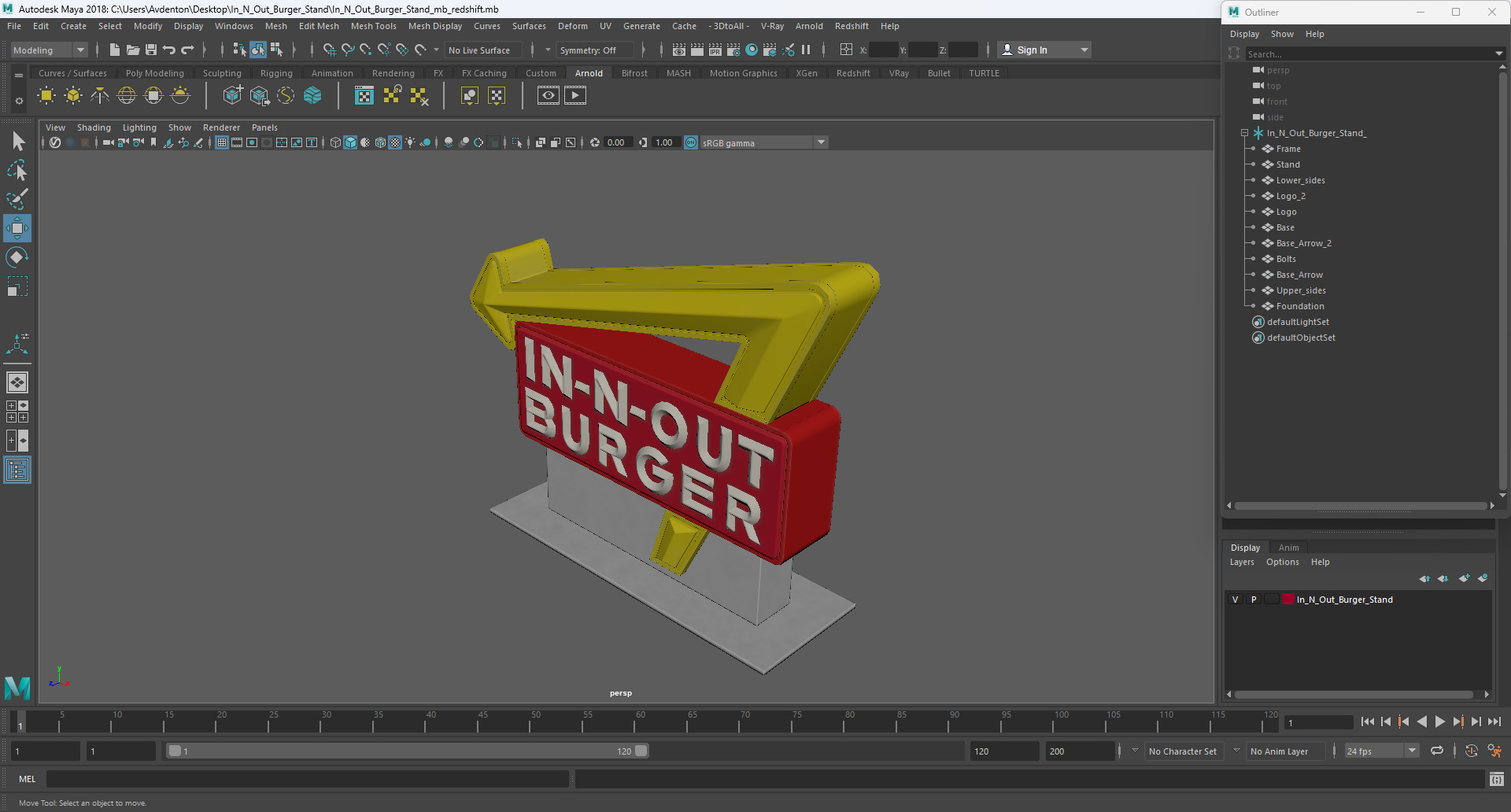 3D In N Out Burger Stand