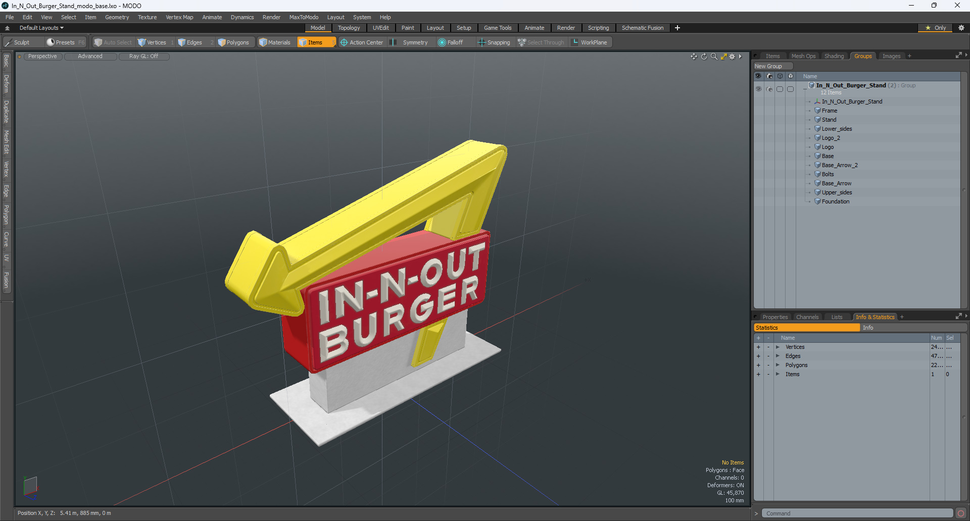 3D In N Out Burger Stand