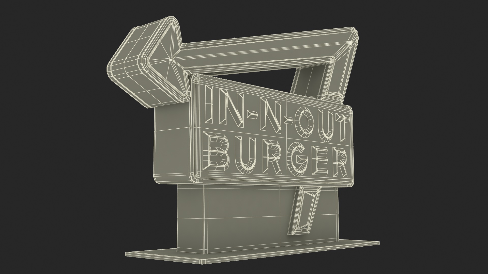 3D In N Out Burger Stand