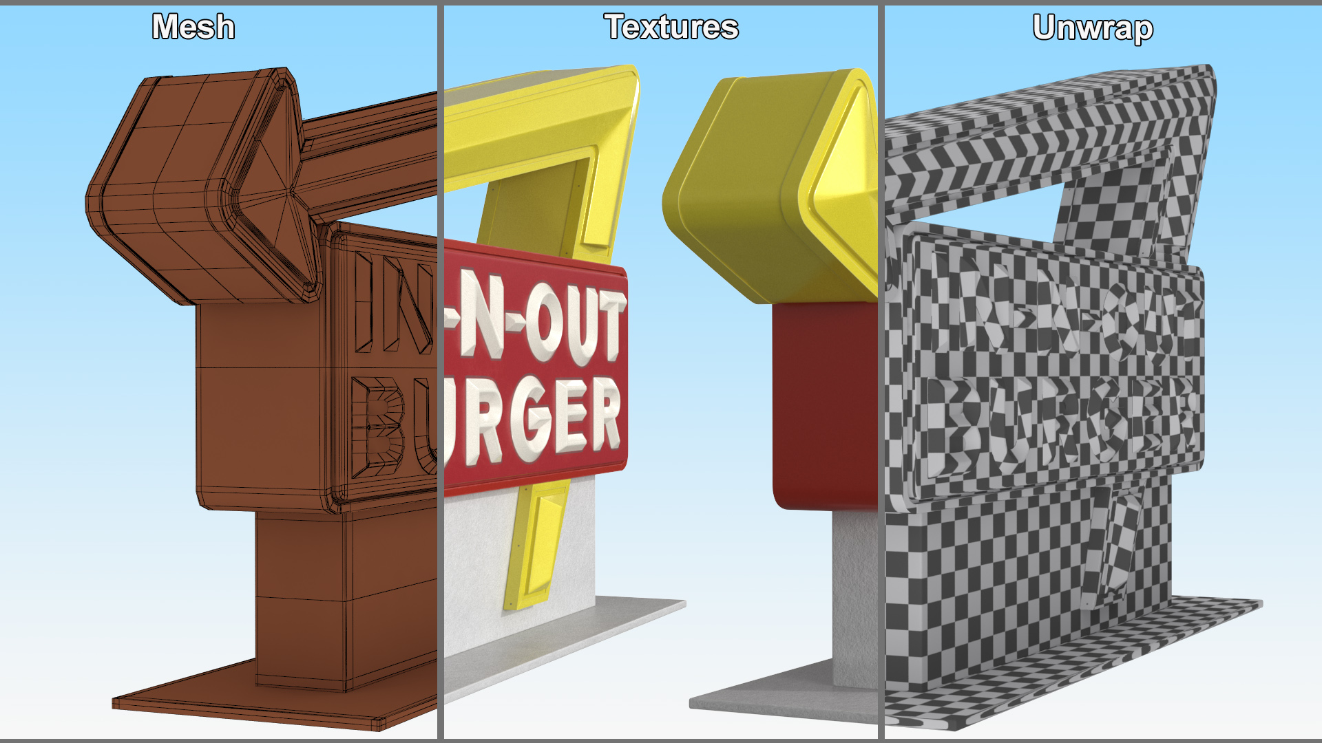 3D In N Out Burger Stand