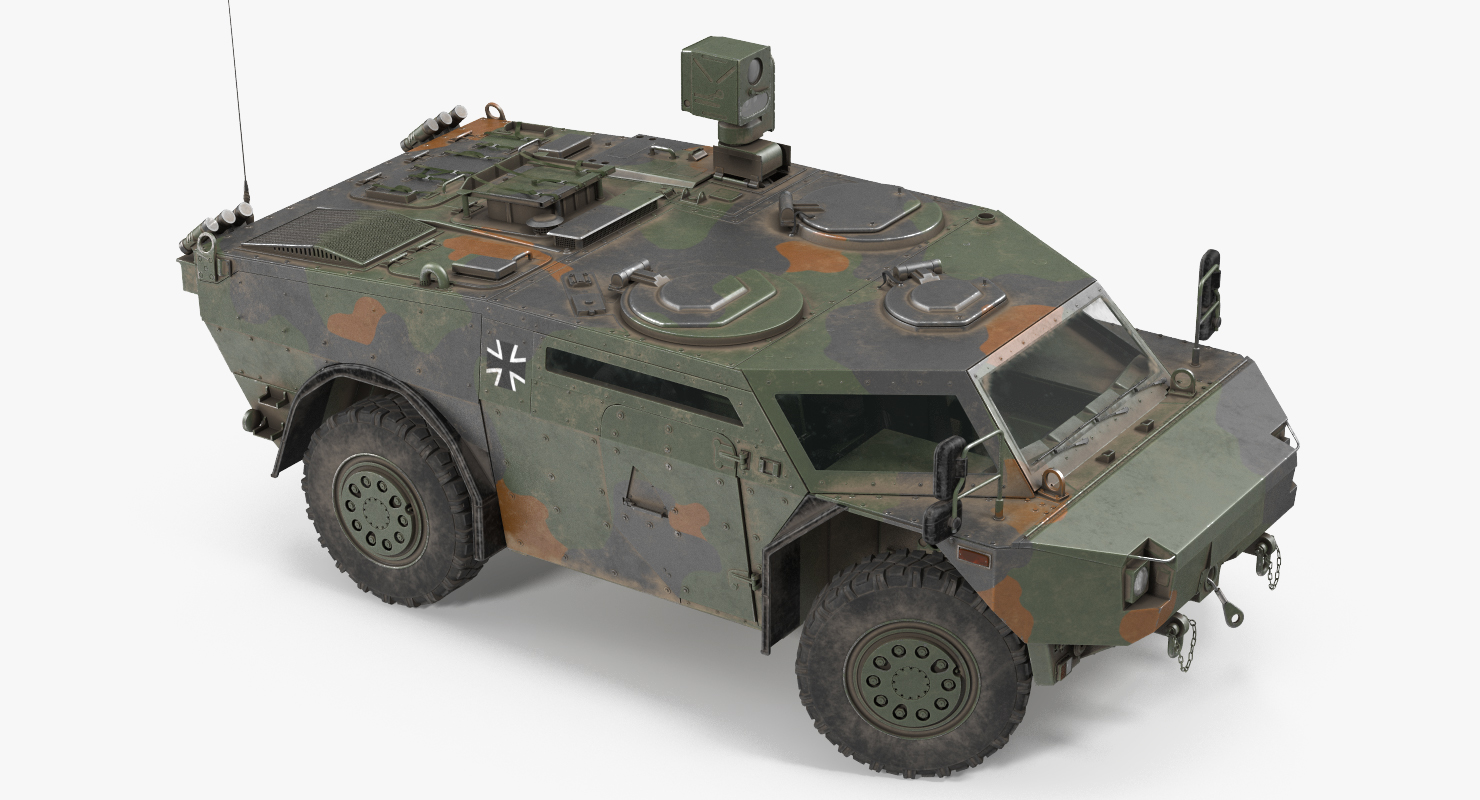 3D Fennek German Reconnaissance Vehicle Rigged model