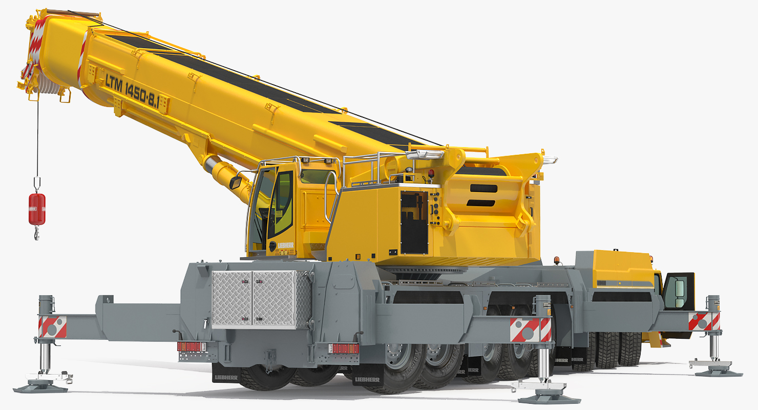 3D Liebherr LTM 1450 Mobile Crane Rigged for Cinema 4D