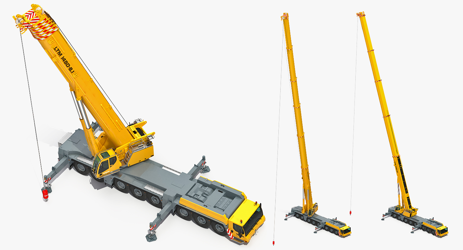 3D Liebherr LTM 1450 Mobile Crane Rigged for Cinema 4D