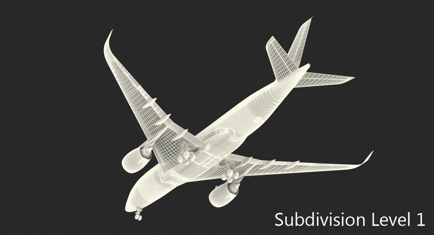 3D model Airbus A350 800 Generic Rigged