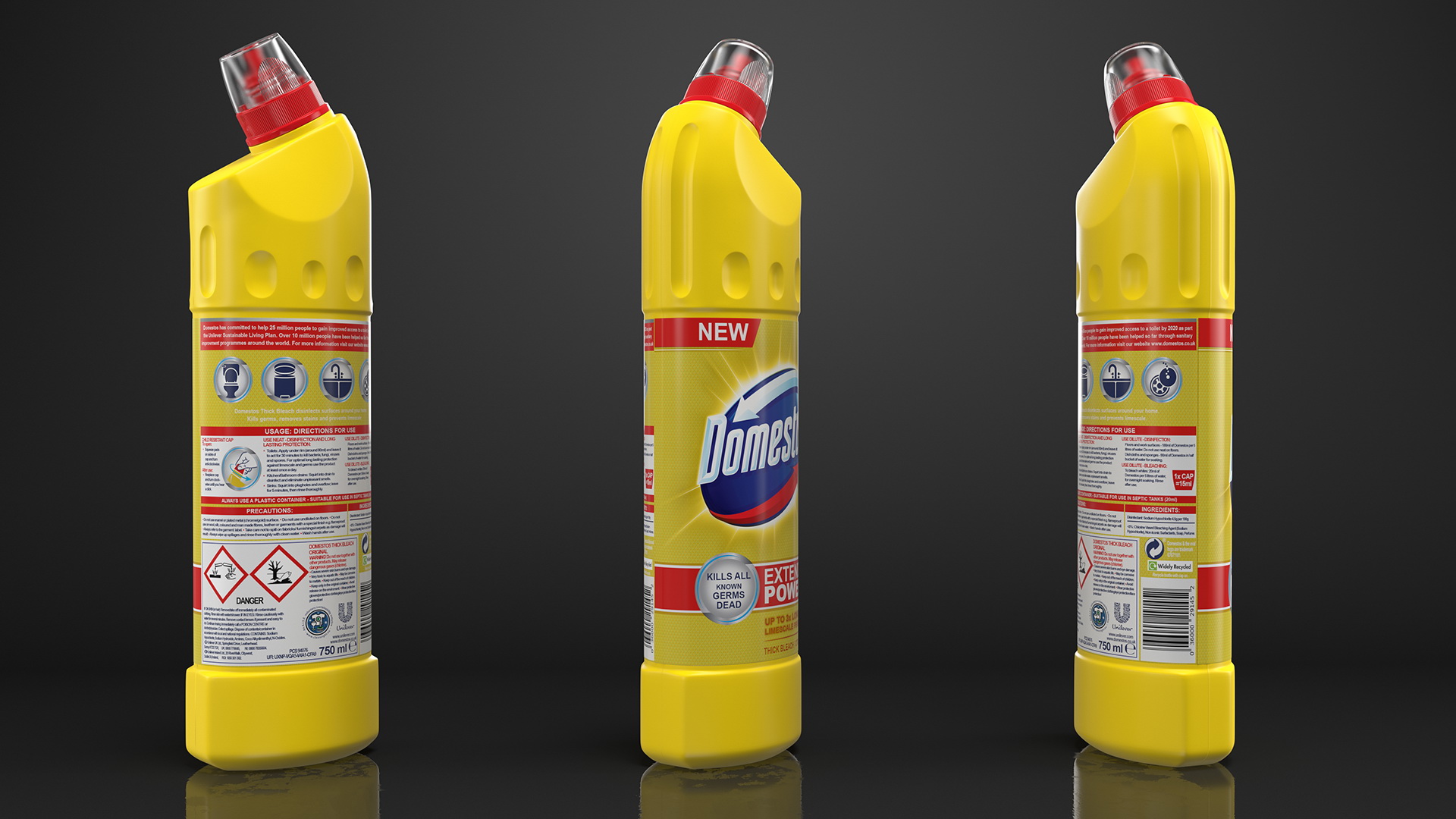 3D Domestos Bleach Toilet Cleaner Citrus Fresh model