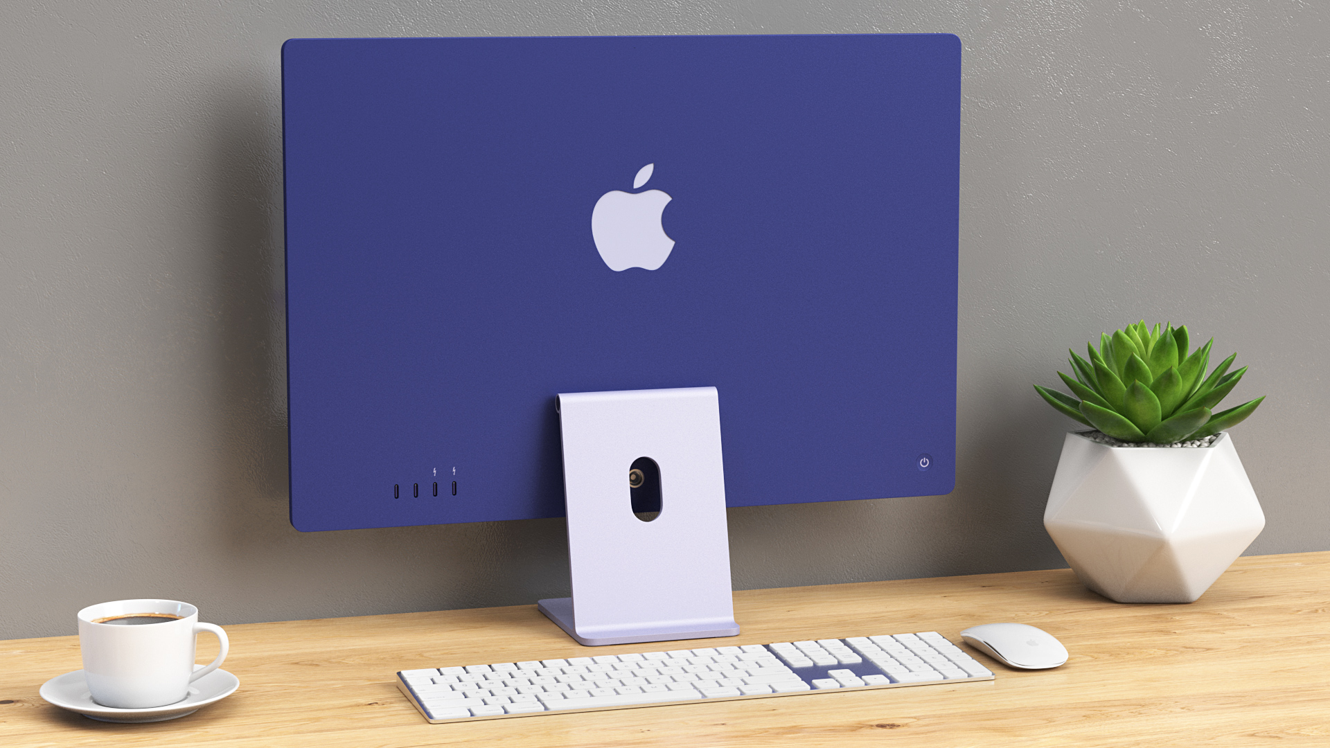 Apple iMac 2021 Purple 3D