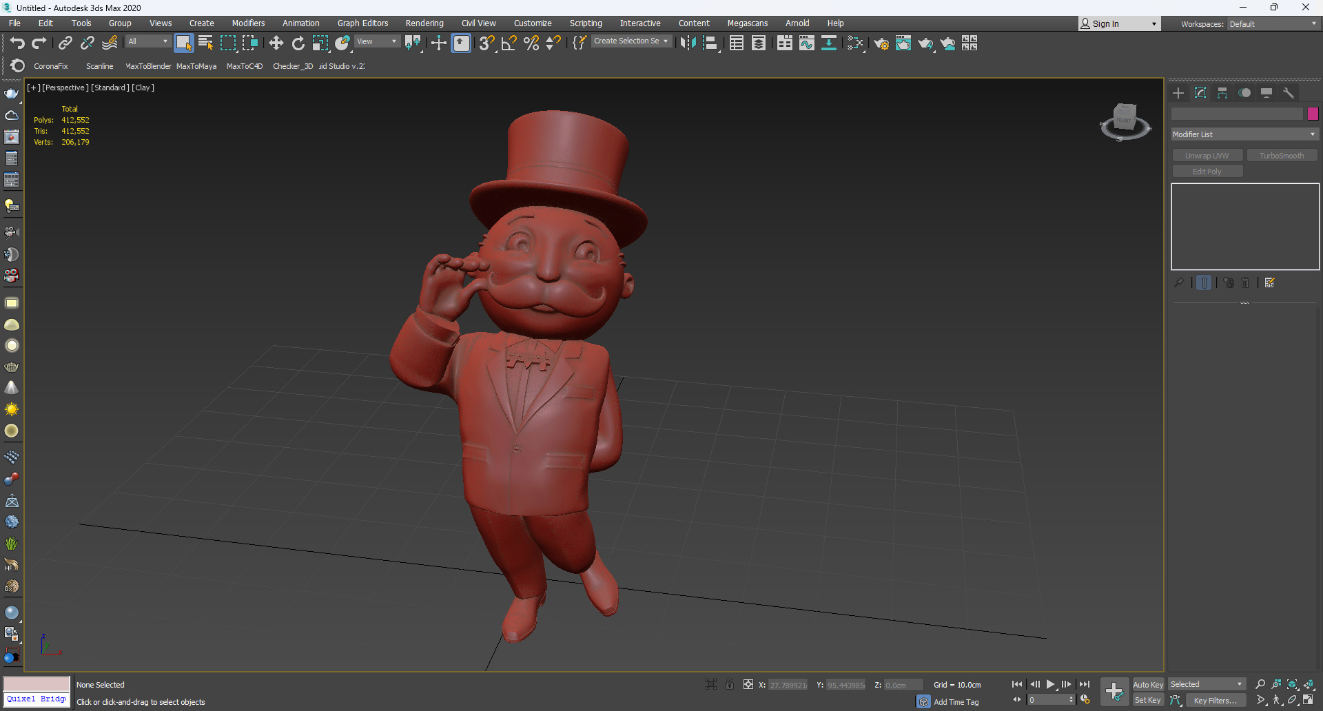 3D model Mr Monopoly Moustache Twirl Pose for 3D Print