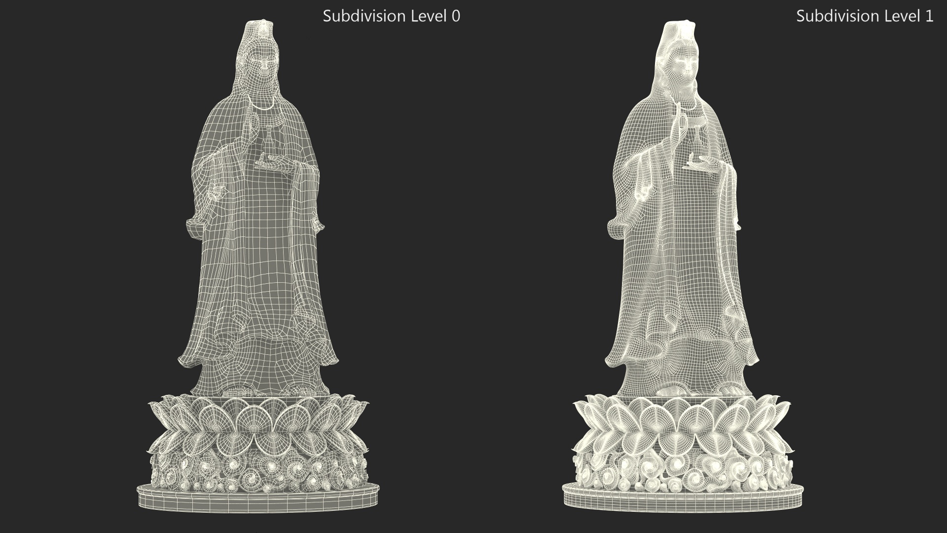 Ruyilun Guanyin Bodhisattva Son Tra Peninsula Statue 3D